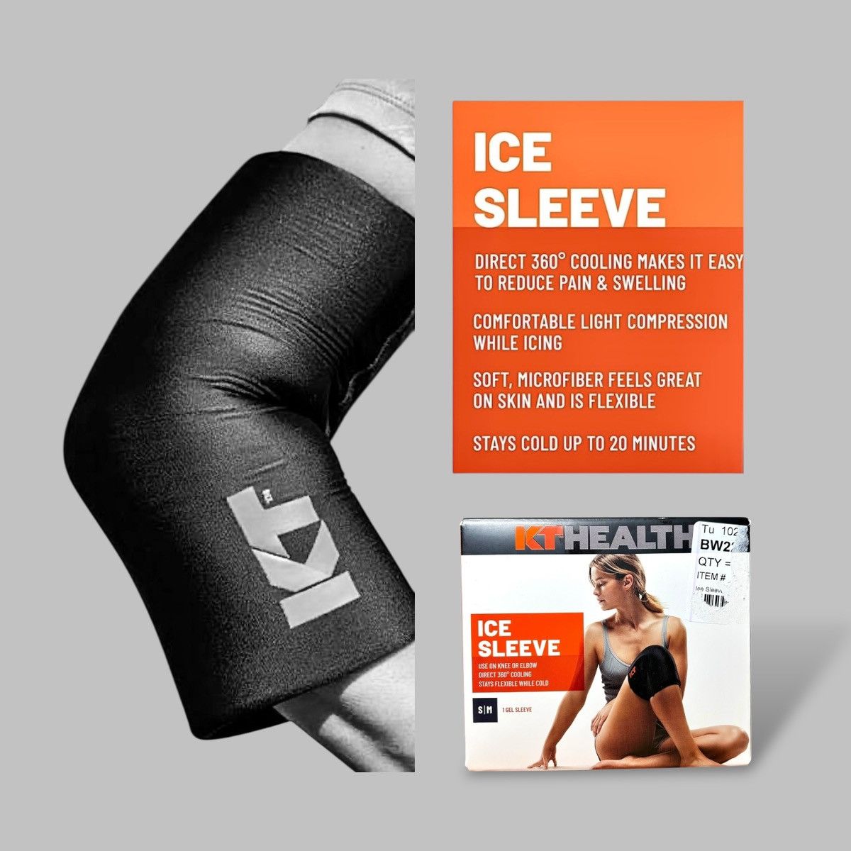 Other KT Health Elbow or Small Joint Flexible Ice Sleeve Sz S/M Size ONE SIZE - 1 Thumbnail