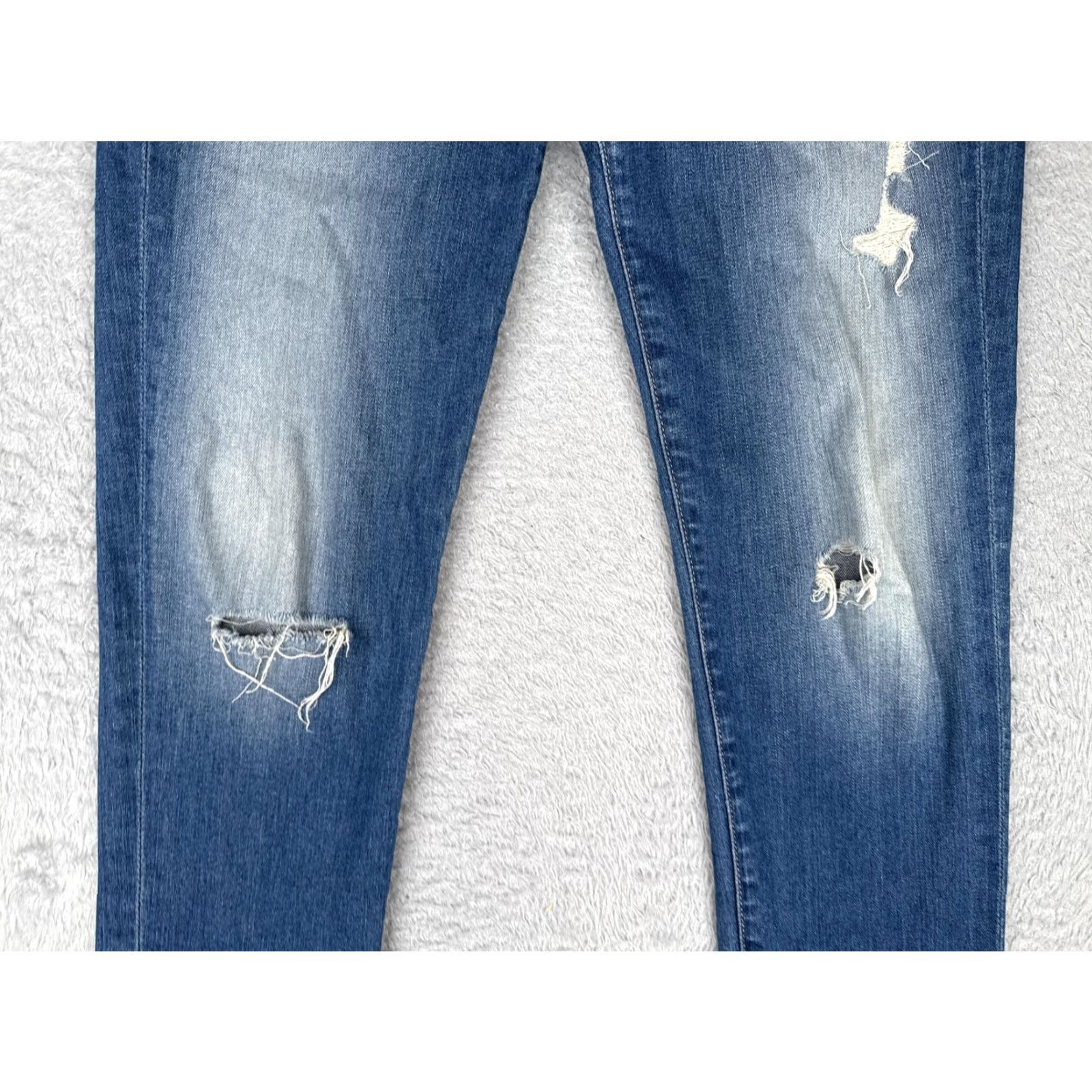 7 For All Mankind 7 For All Mankind Jeans Womens 30x28 Blue Josefina Skinny Boyfriend Distressed Size 30" / US 8 / IT 44 - 3 Thumbnail