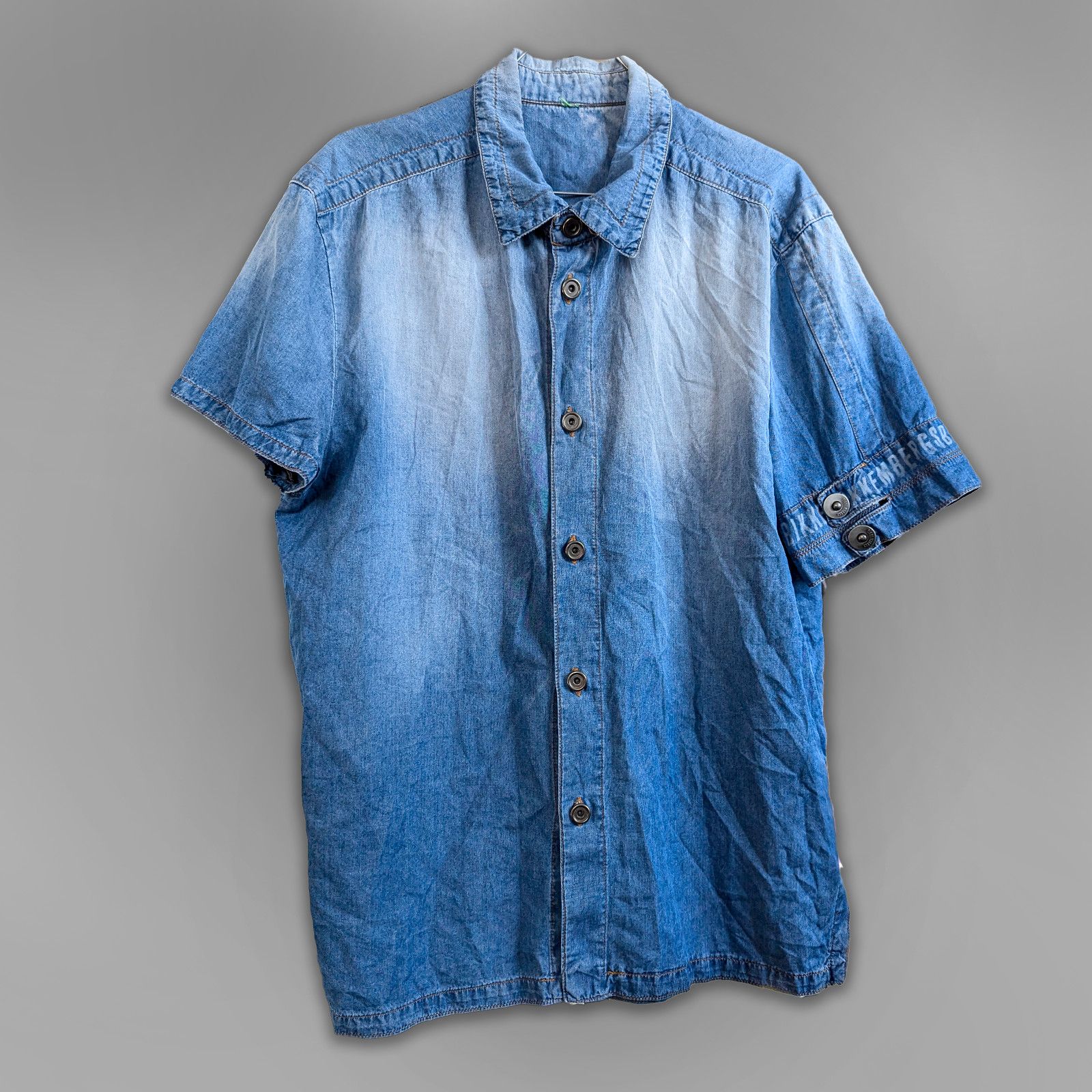 Dirk Bikkembergs Dirk Dirk Bikkembergs Asymmetric Button Up Denim Blue Shirt Size US M / EU 48-50 / 2 - 2 Thumbnail
