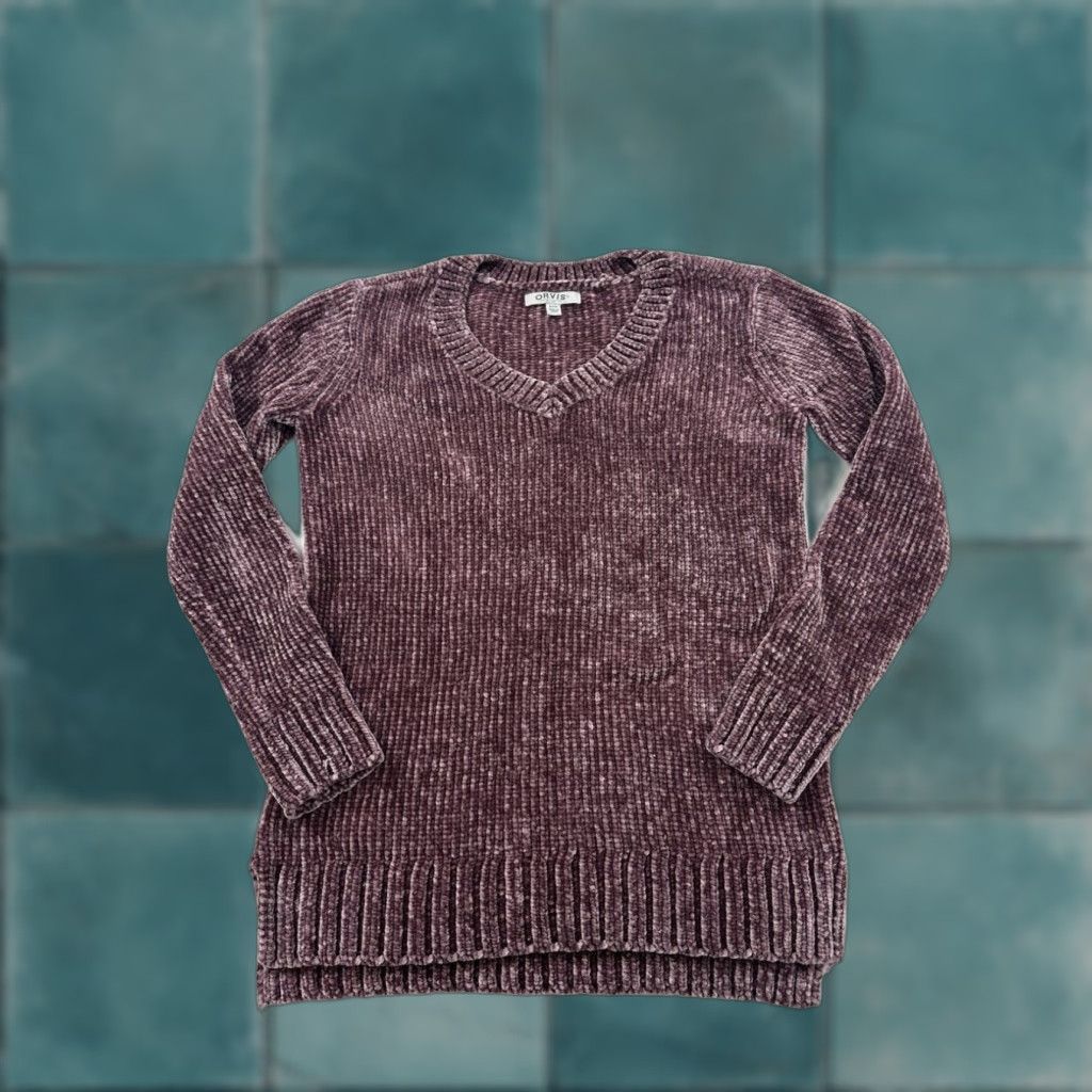 Orvis Orvis Chenille V-Neck Pullover Sweater Womens Small Rose Pink Size S / US 4 / IT 40 - 1 Thumbnail