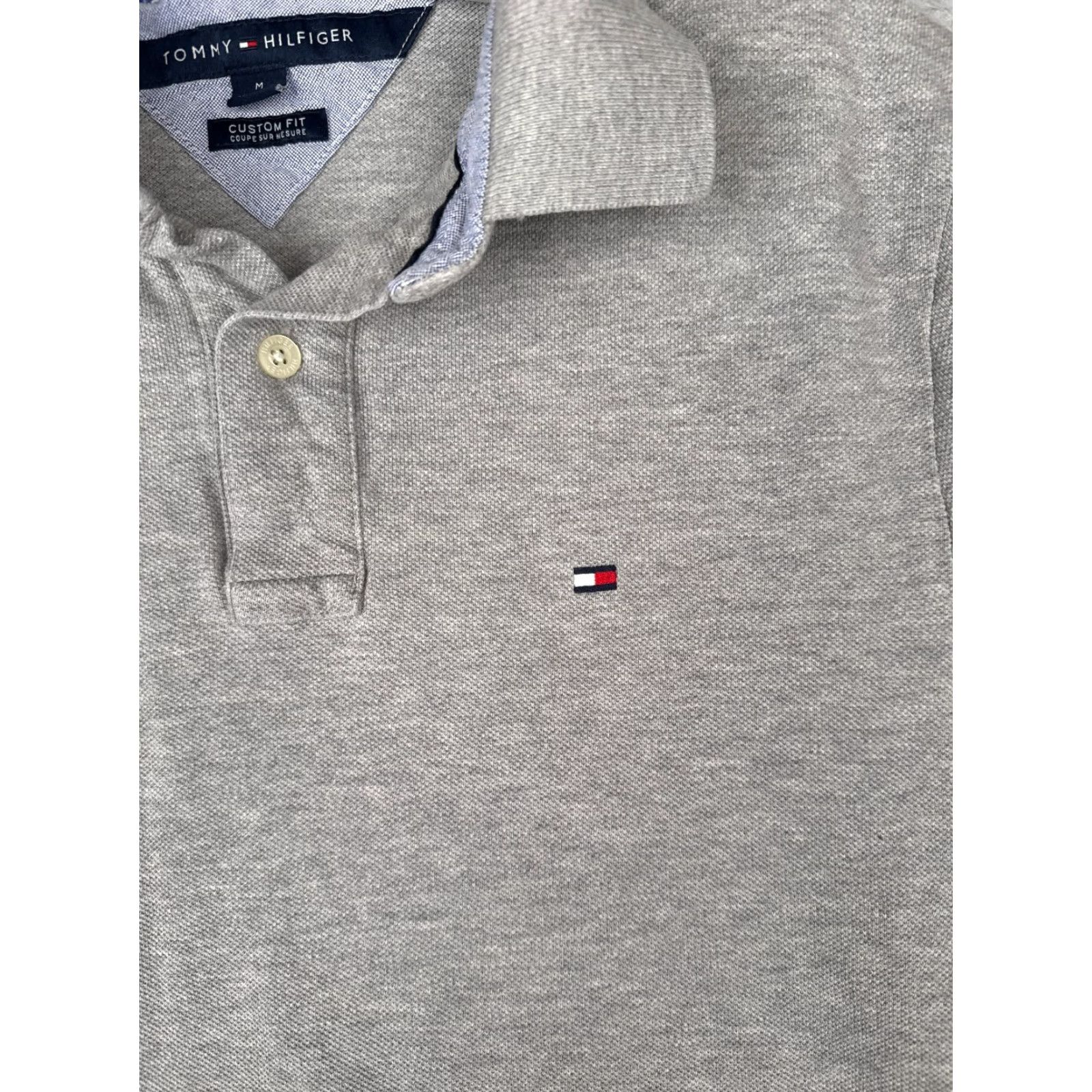 Tommy Hilfiger Tommy Hilfiger Polo Shirt Men M Gray Cotton Slim Short Sleeve Modern Sports Shirt Size US M / EU 48-50 / 2 - 6 Thumbnail