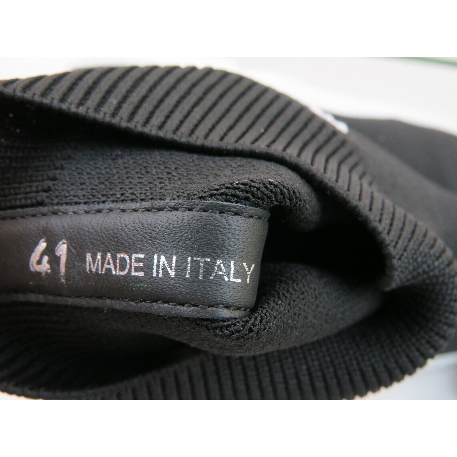 5T664C BLACK KNIT WHITE LOGO PULL ON HIGH SOCK SNEAKERS 41