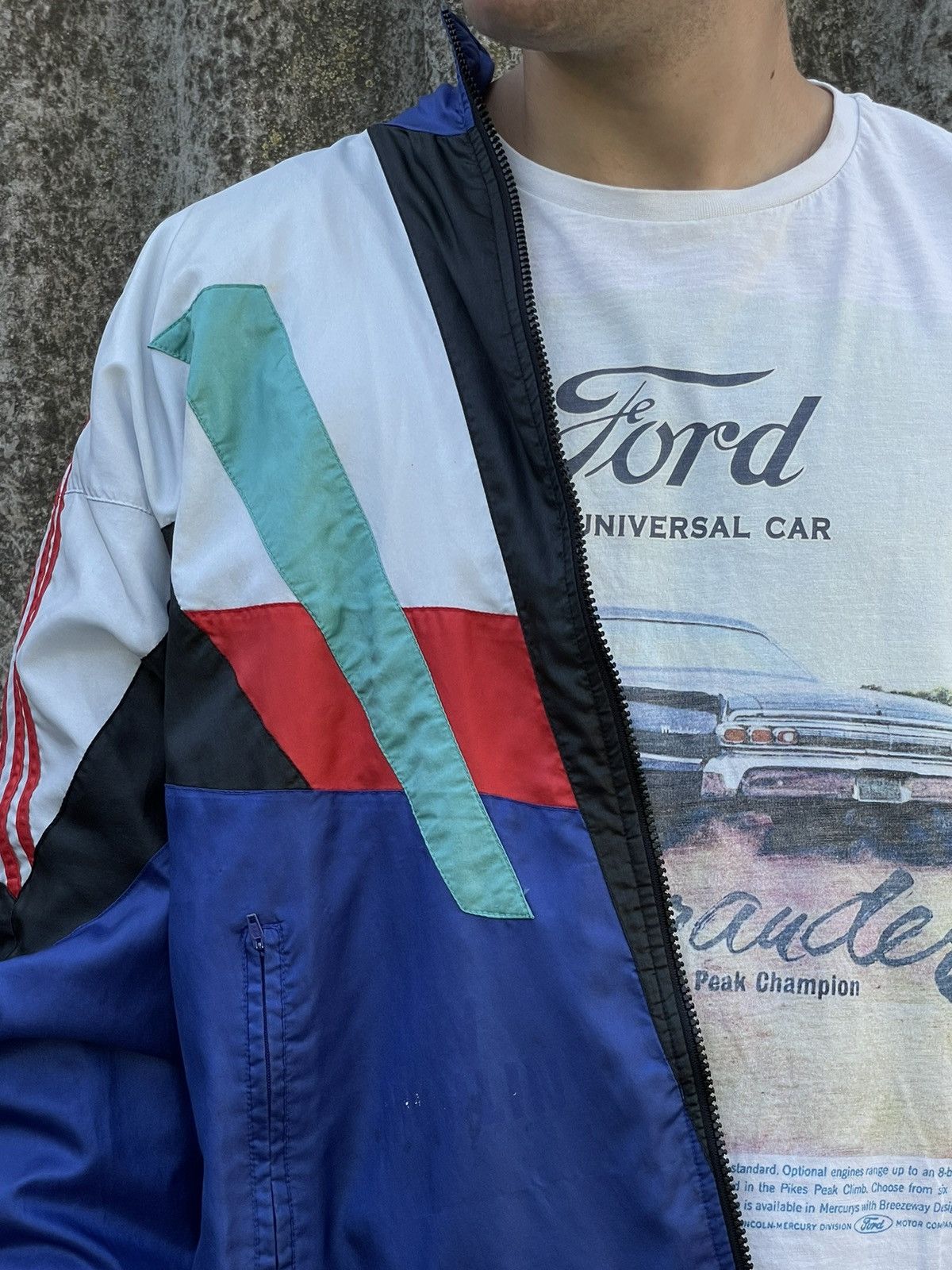 Adidas Vintage Adidas Zip Windbreaker Size M 90s Streetwear Hype Size US M / EU 48-50 / 2 - 2 Thumbnail