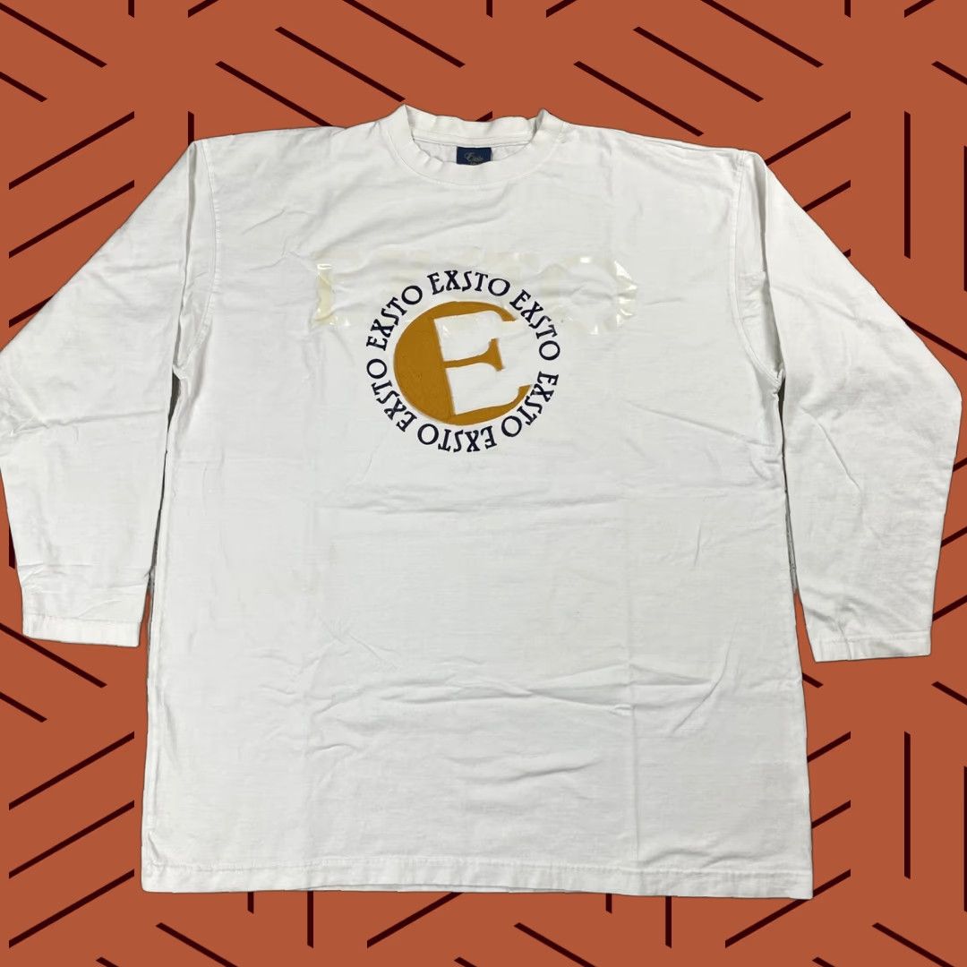 Denime VINTAGE Exsto Hip Hop Streetwear Long Sleeve T-Shirt Mens 3XL White Cotton Embroidered 2000s Size US XXL / EU 58 / 5 - 1 Thumbnail