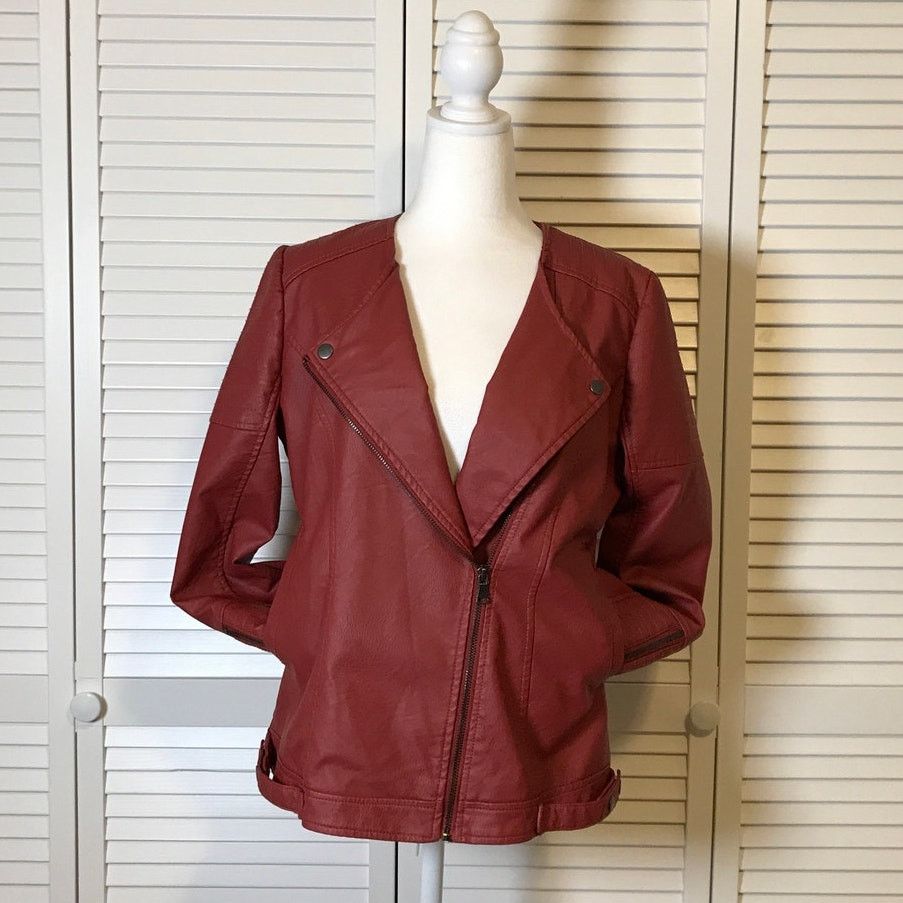 Other Signature Studio Red Faux Leather Long Sleeve Jacket M Size M / US 6-8 / IT 42-44 - 8 Thumbnail