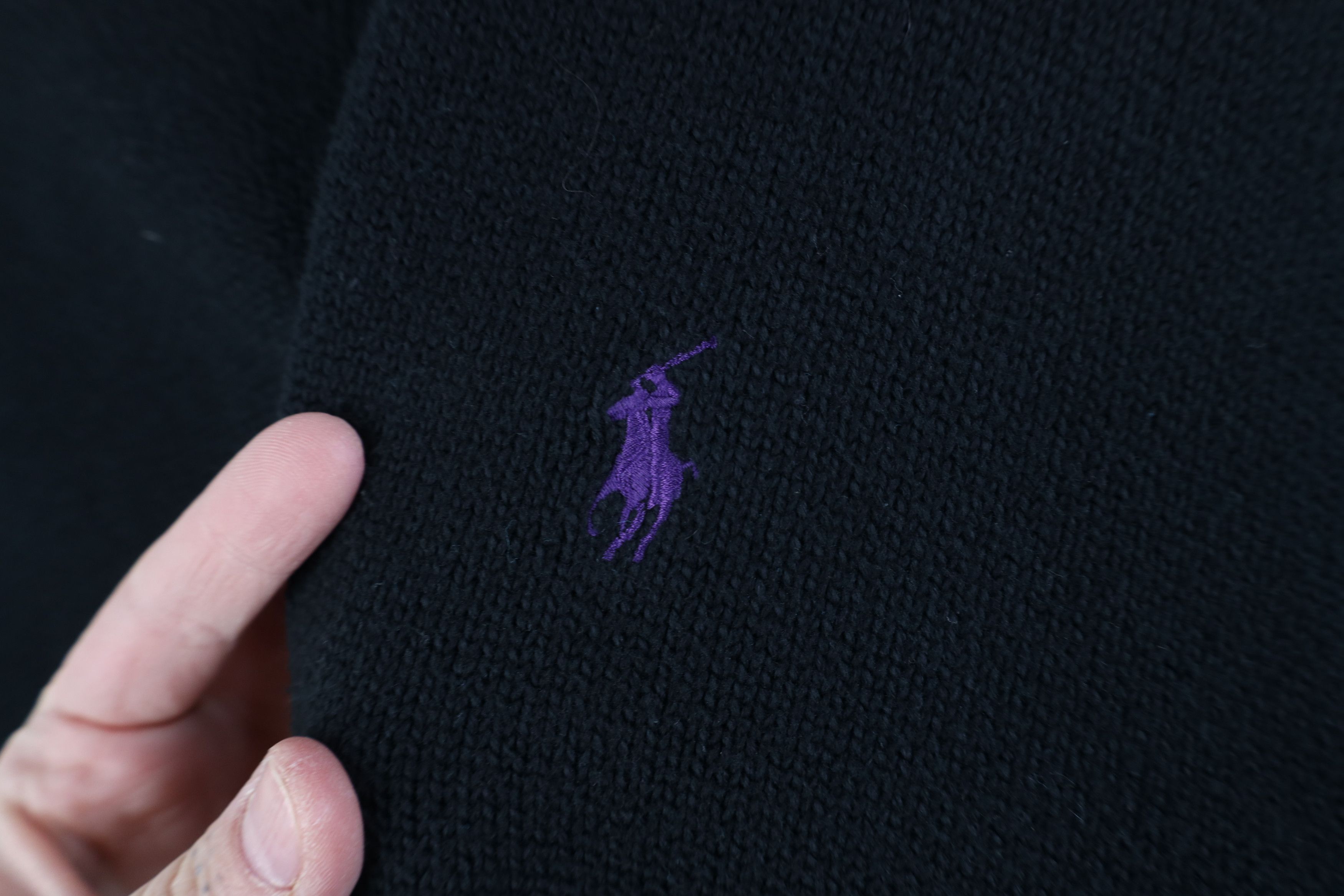 Ralph Lauren Vintage 90s Ralph Lauren Cotton Knit Crewneck Sweater Black Size US XL / EU 56 / 4 - 4 Thumbnail