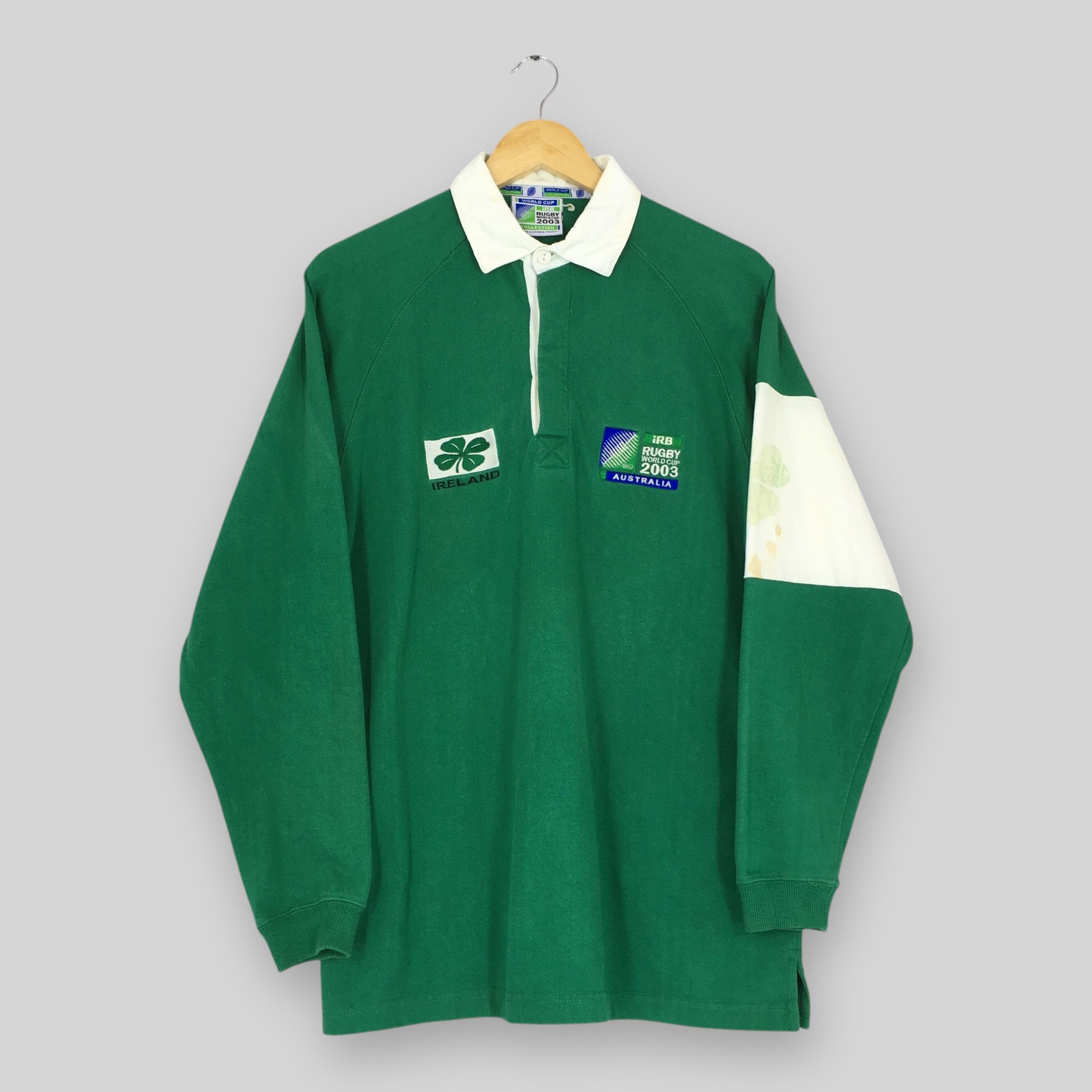 Vintage Vintage IRB Ireland Rugby World Cup Polo Shirt Medium Size US M / EU 48-50 / 2 - 1 Thumbnail