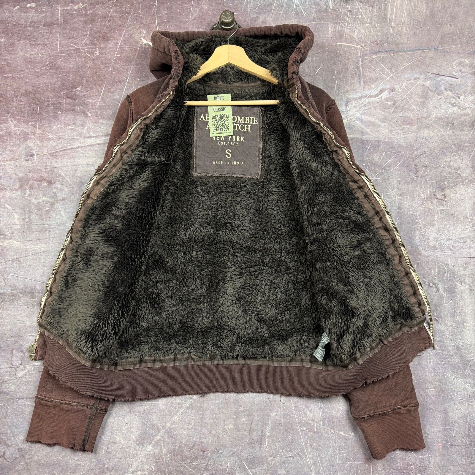 Abercrombie & Fitch 00s Abercrombie Fitch Faux Fur Lined Zip Up Hoodie 2640 Size US L / EU 52-54 / 3 - 7 Thumbnail