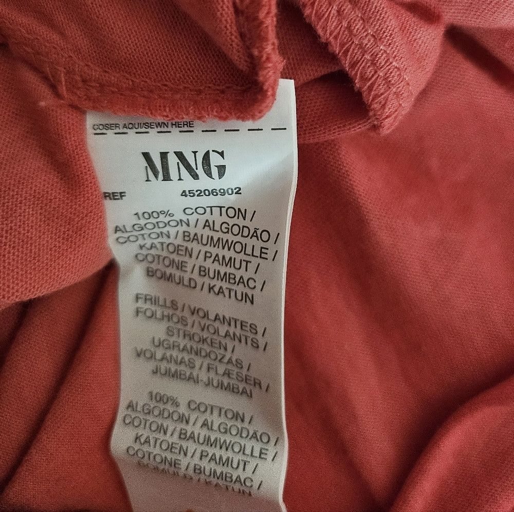 Mango MNG Mango Coral Red Cotton Frill Sleeveless Tank Wrap Top B Size XL / US 12-14 / IT 48-50 - 5 Thumbnail