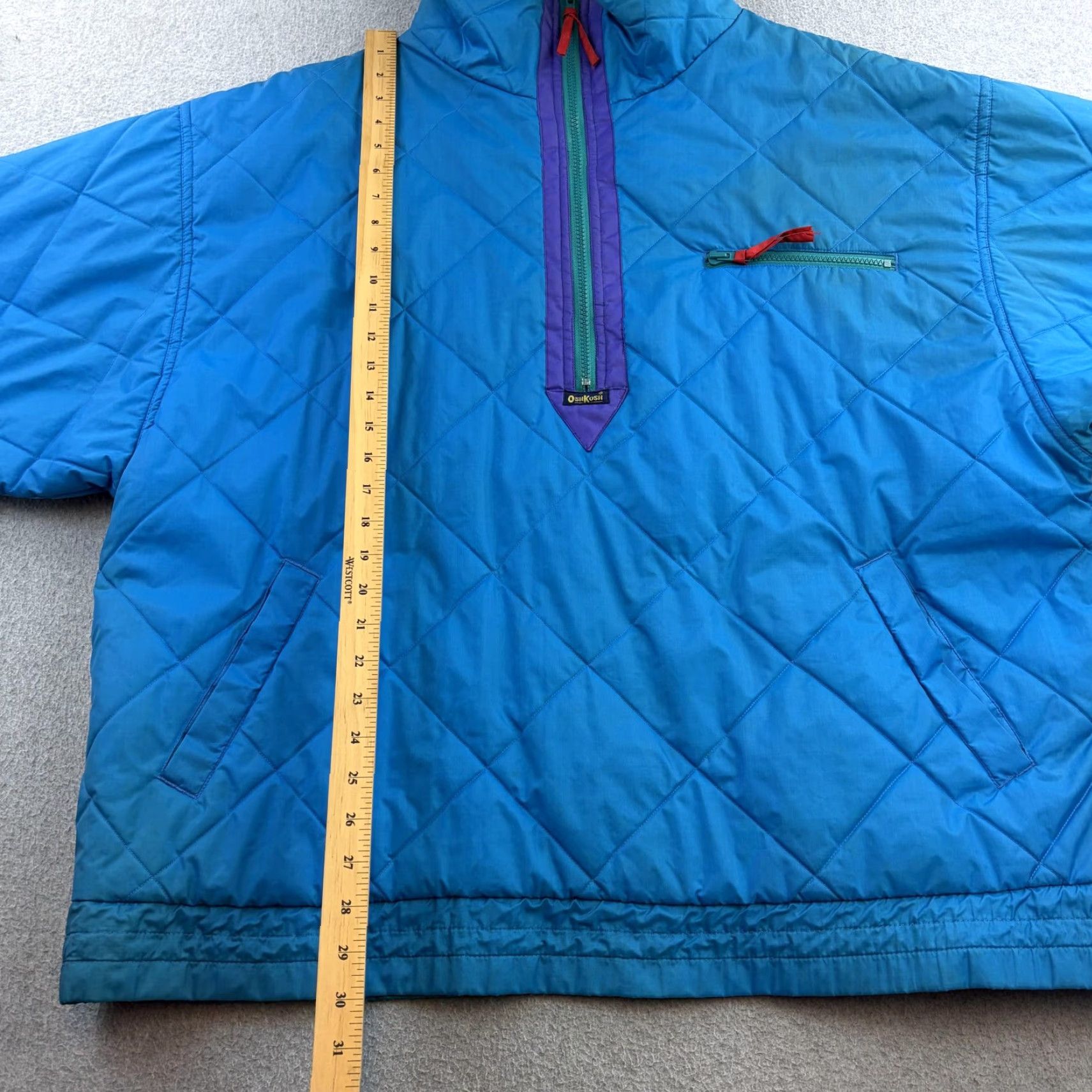 Vintage VINTAGE OshKosh B'gosh Jacket Mens XL Blue Quilted 1/4 Zip Pullover Outdoor 90s Size US XL / EU 56 / 4 - 3 Thumbnail