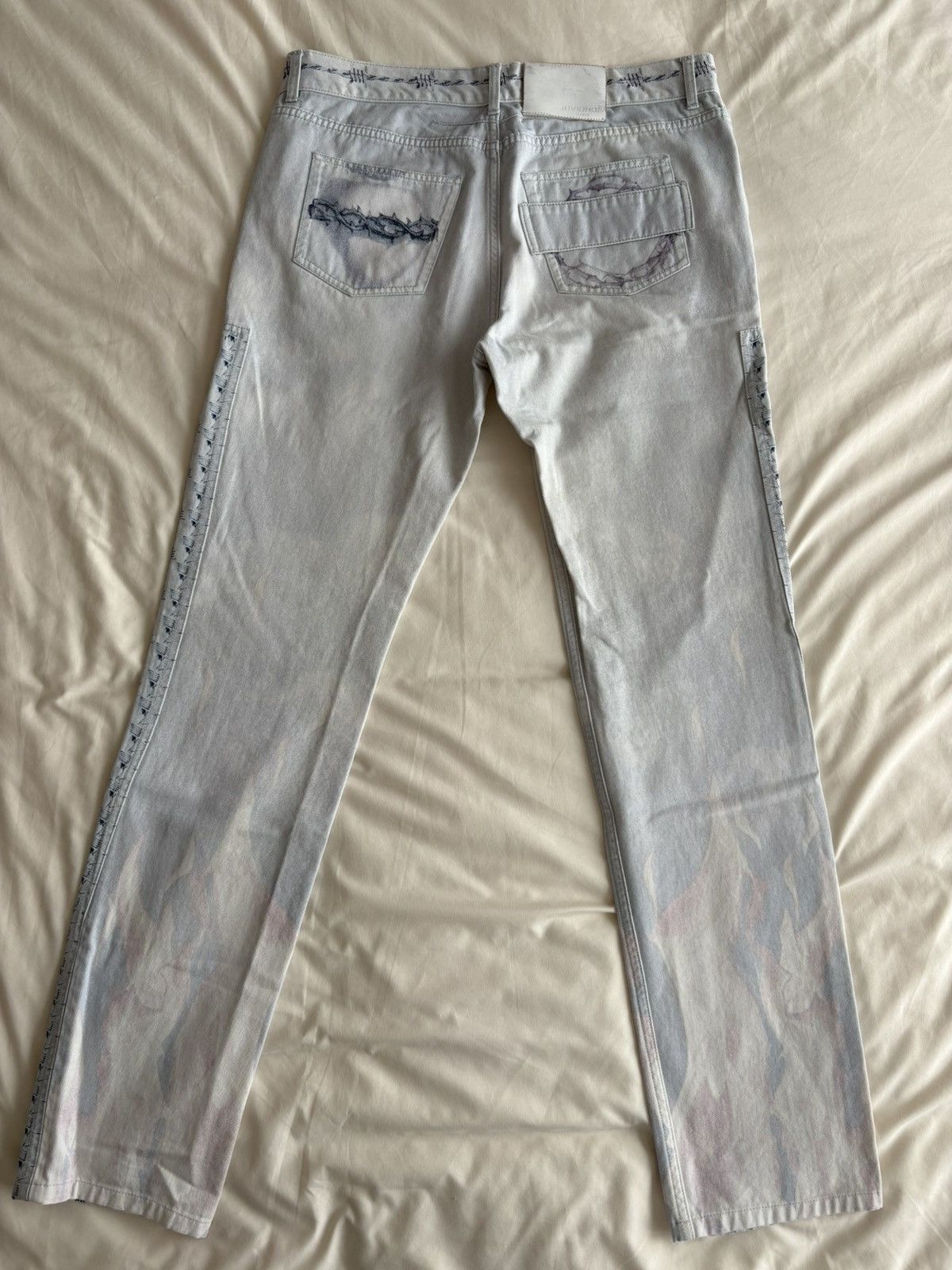 Givenchy 16ss 'Jesus in thorns' denim skinny jeans
