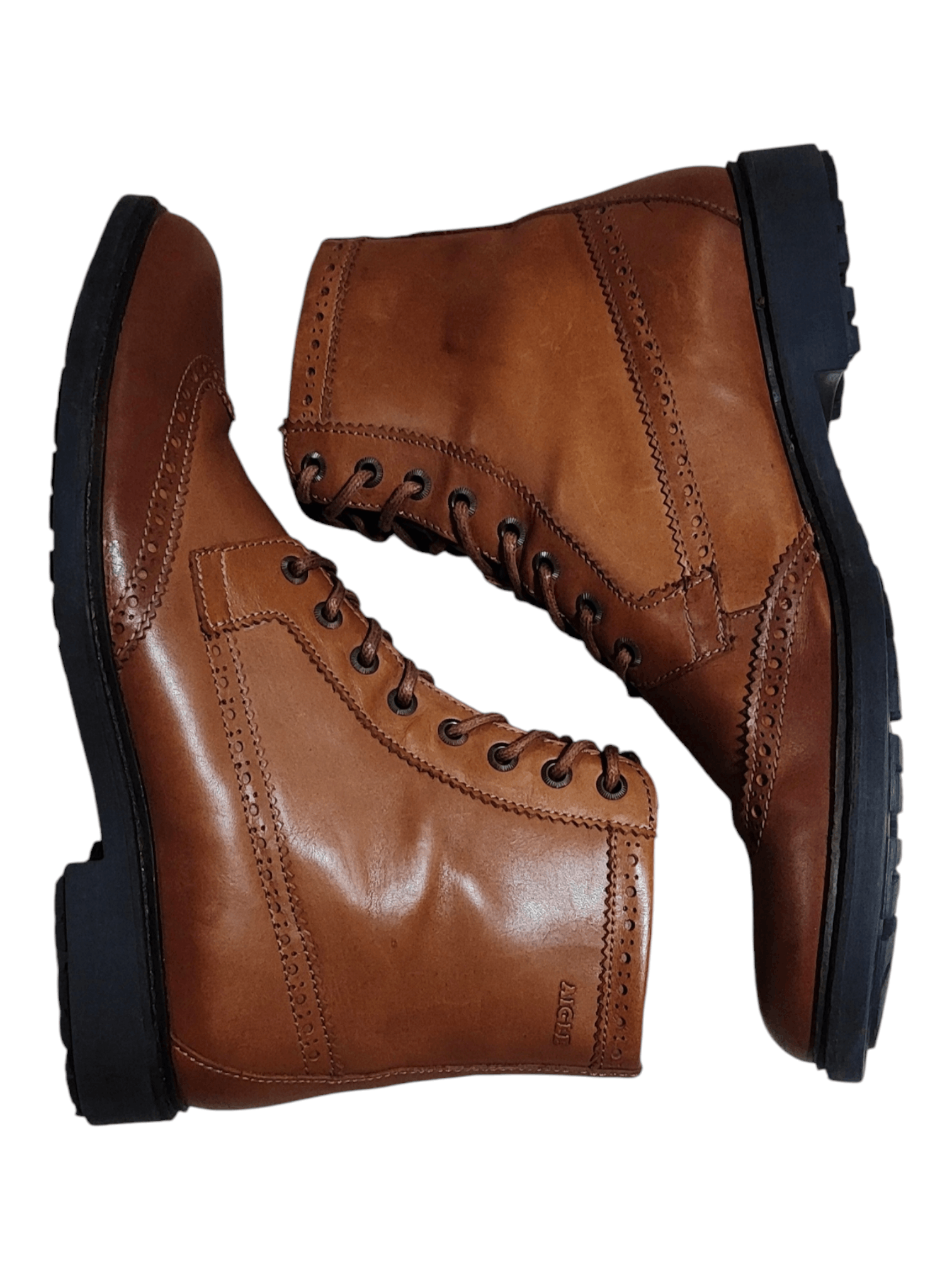 Aigle AIGLE Men’s Wingtip Oxfords Brown Leather Boots Size US 10 / EU 43 - 4 Thumbnail