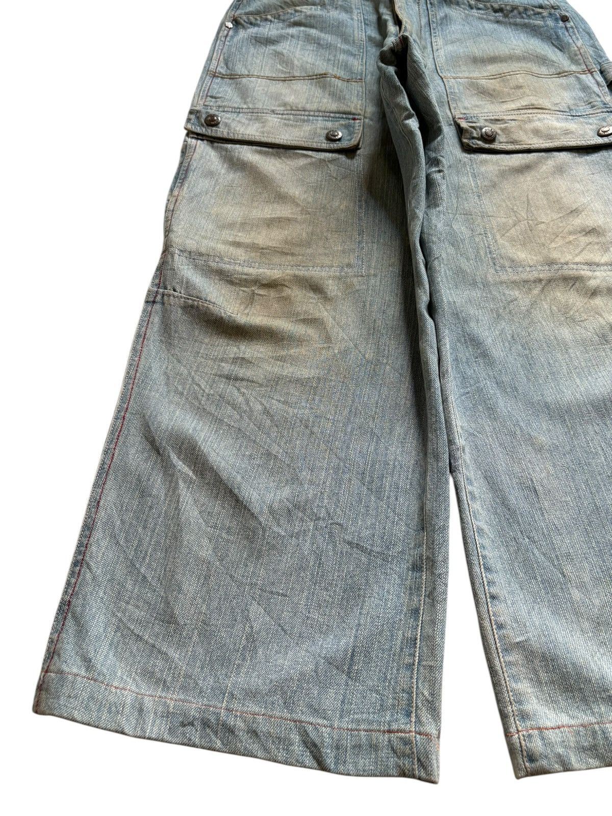 Hobo × JNCO × Japanese Brand Vintage Hobo Mud Wash Cargo Carpenter Loose Baggy Jeans Size US 29 - 6 Thumbnail