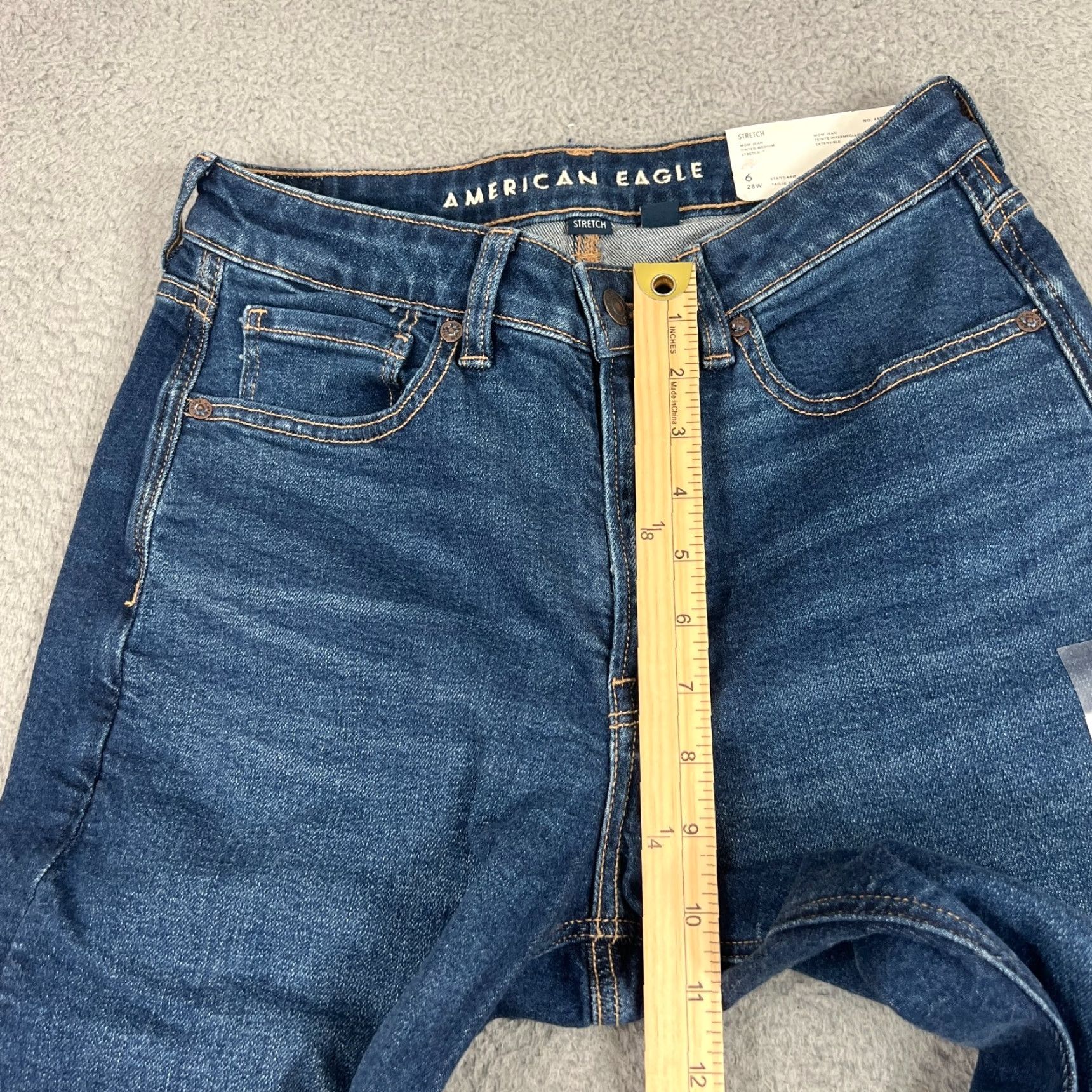 American Eagle Outfitters VINTAGE American Eagle Jeans Women 6 Regular Fit Denim High Waist Mom Style Blue Stretch Size 28" / US 6 / IT 42 - 4 Thumbnail