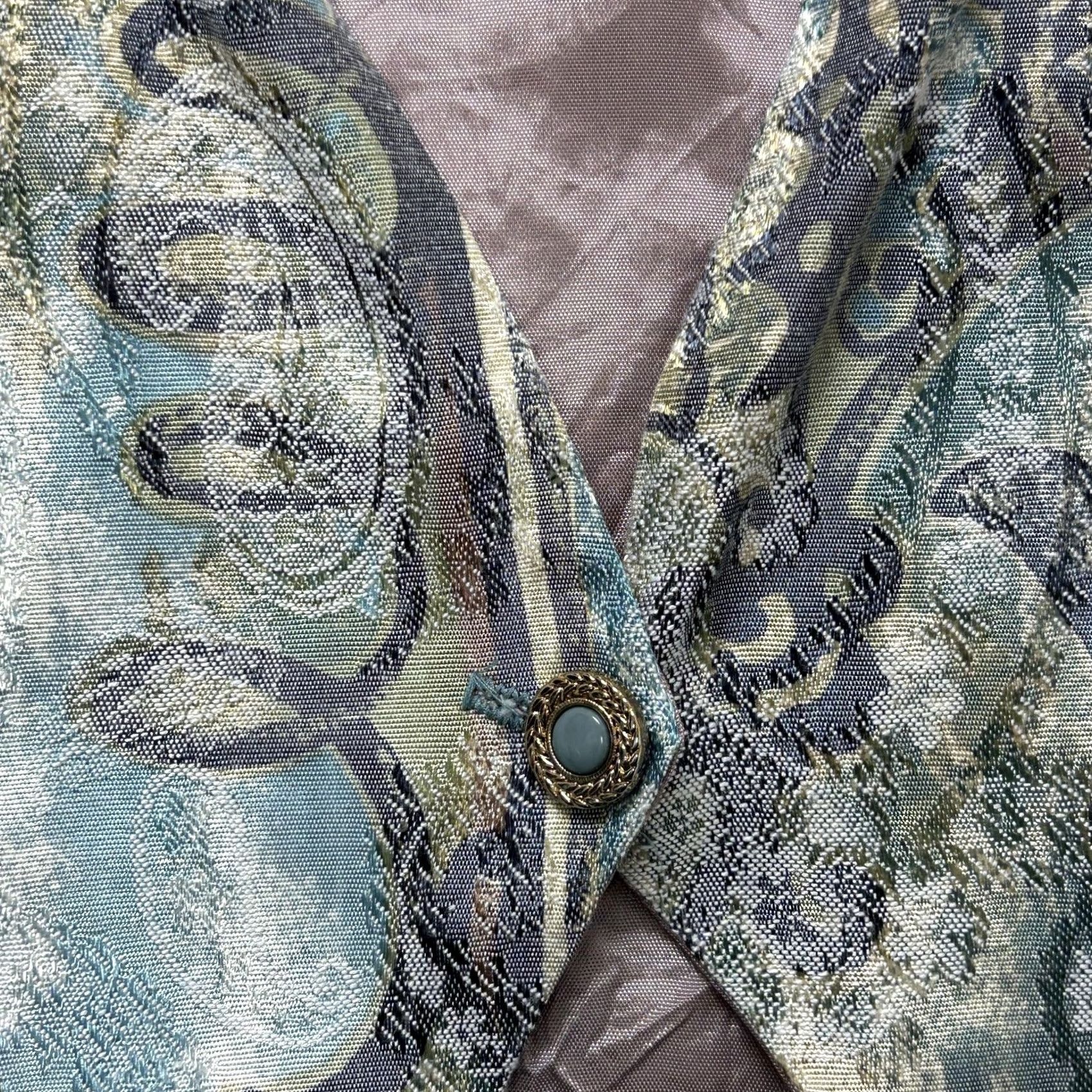 Vintage Vintage 90s Vest, Womens Plus Size Suit Blue Paisley, Formal Evening Dress Size XXL / US 16-18 / IT 52-54 - 3 Thumbnail