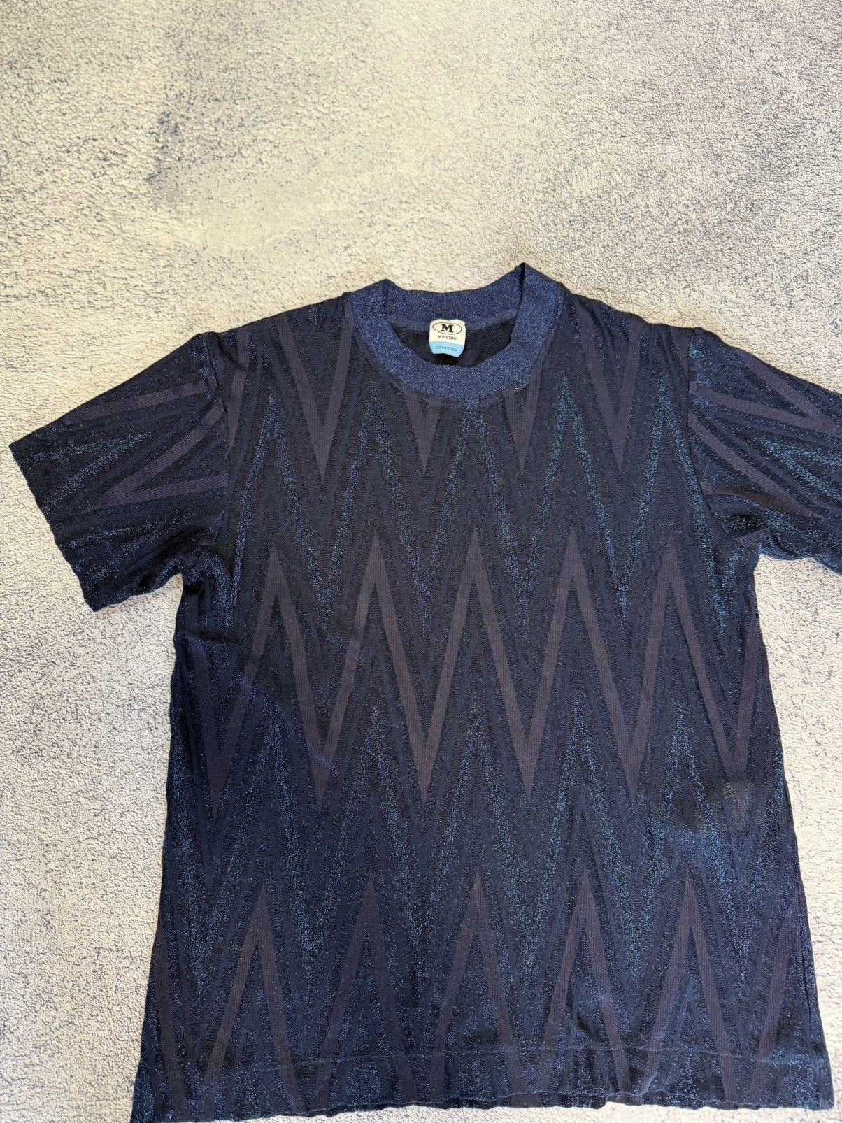 Missoni Missoni Lurex Zig Zag T-Shirt Metallic Textured Knit Top XS Size XS / US 0-2 / IT 36-38 - 5 Thumbnail