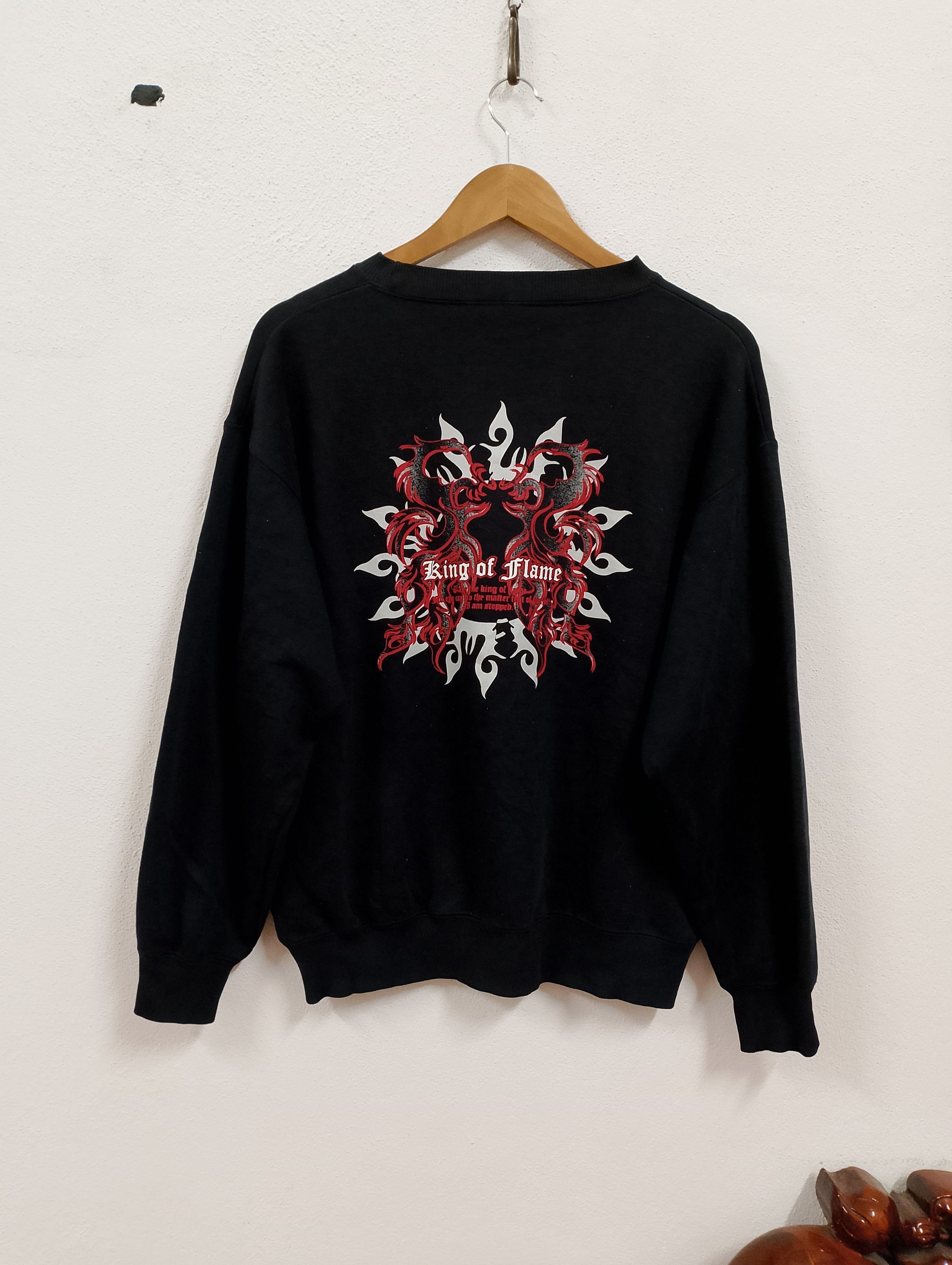 Japanese Brand Vintage Y2K “King of Flame” Dragon Graphic Sweatshirt Size US M / EU 48-50 / 2 - 2 Thumbnail