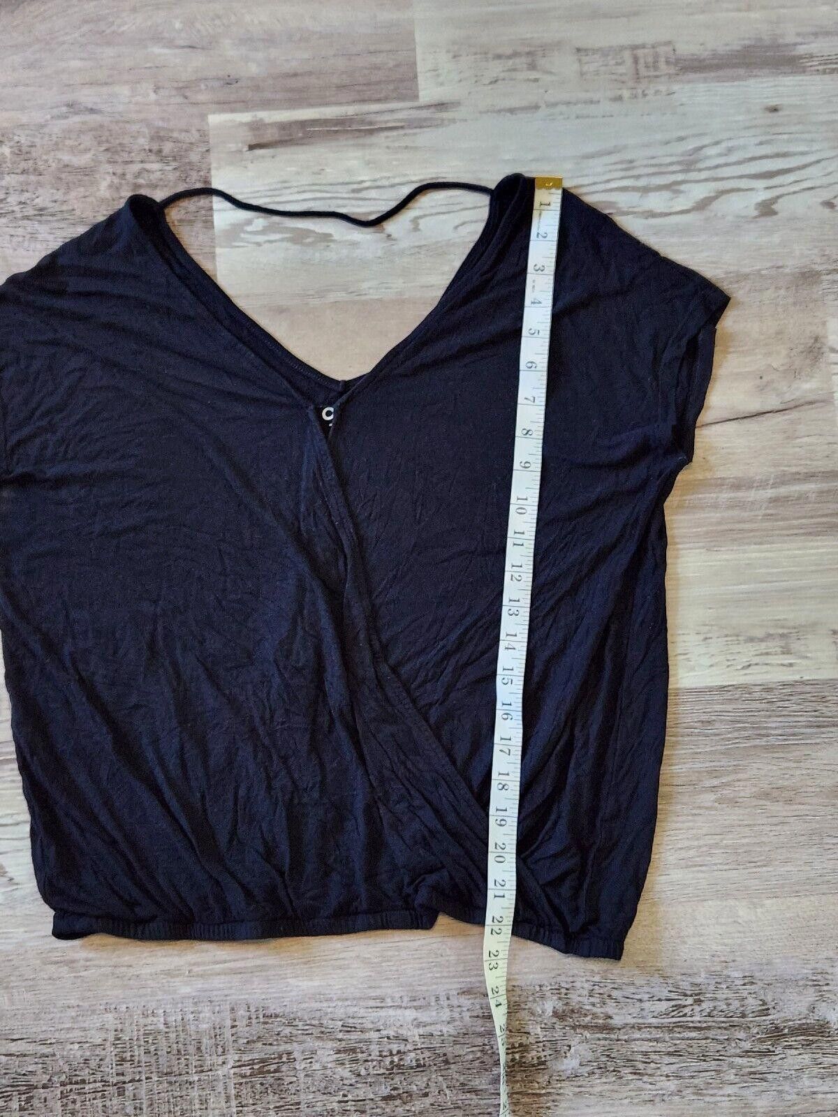 Designer Ann Taylor LOFT shirt Medium Black V Neck Open Back Classy Size M / US 6-8 / IT 42-44 - 6 Thumbnail