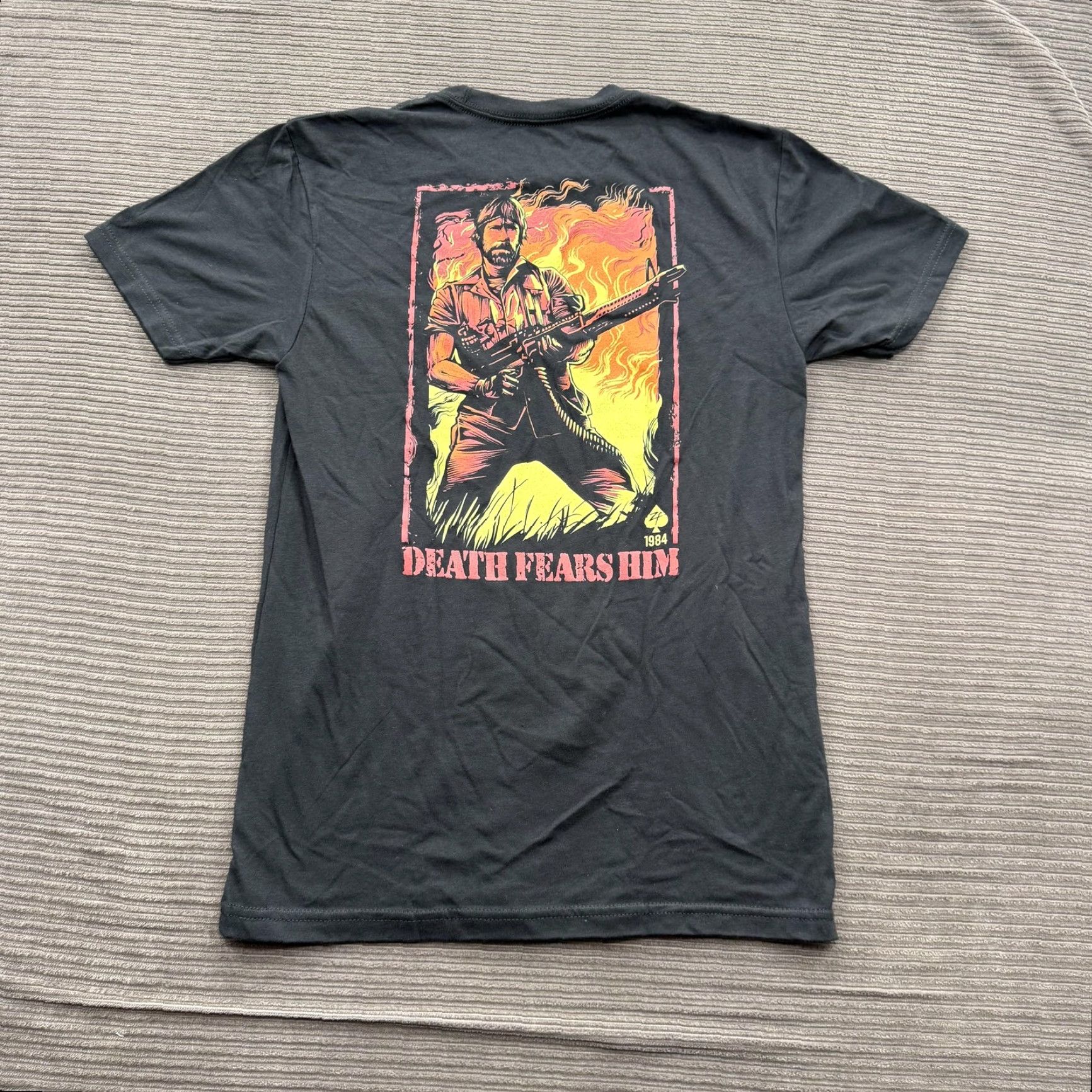 Vintage VINTAGE Zero Foxtrot Shirt Mens Small Black Death Fears Him Graphic Tee 1984 Military Size US S / EU 44-46 / 1 - 2 Thumbnail