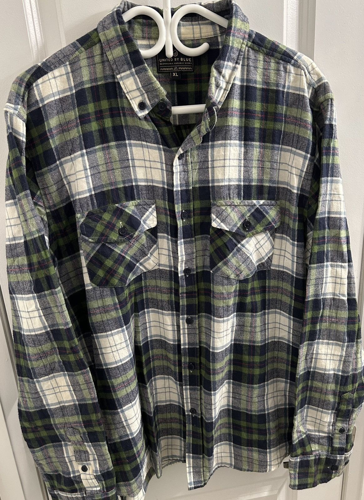 United By Blue United By Blue Men’s Green & Blue Plaid Button Up Shirt Size US XL / EU 56 / 4 - 2 Thumbnail