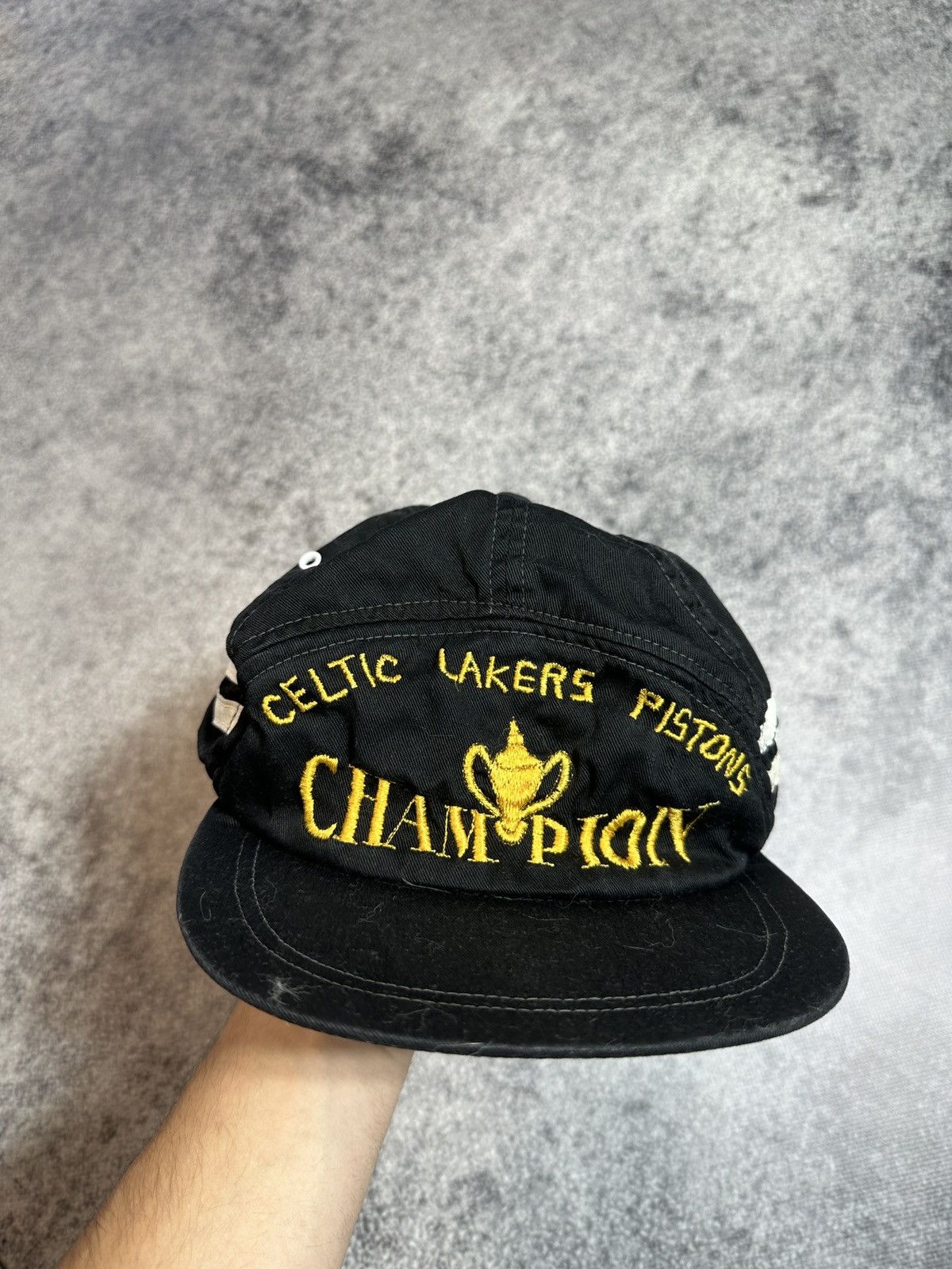 NBA × Vintage Vintage Celtic Lakers Pistons Champion Logo Cap NBA USA Rare Size ONE SIZE - 1 Thumbnail