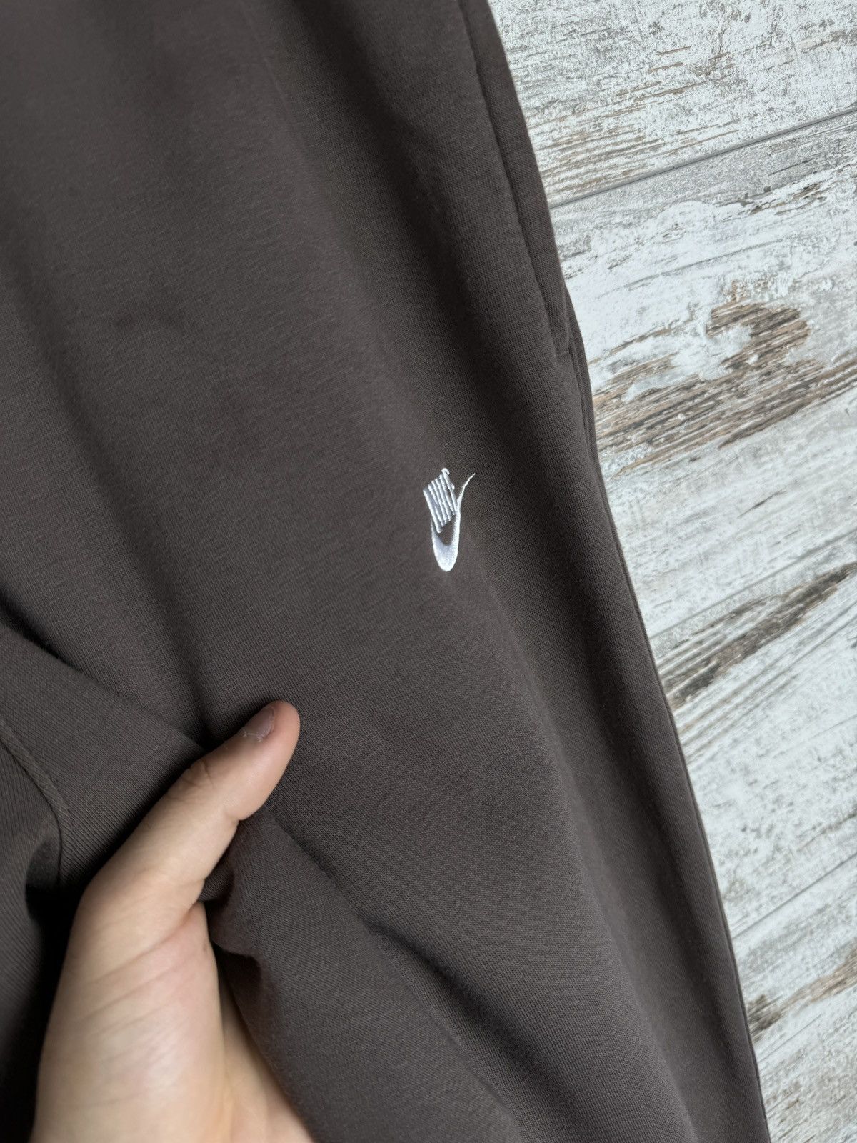 Nike × Vintage Mens Nike swoosh brown sweatpants y2k pants drill Size US 36 / EU 52 - 8 Thumbnail
