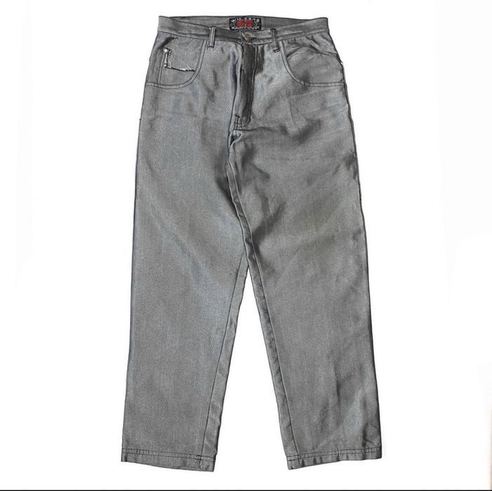 Wu-Tang Clan Wu Wear jeans, shiny gray silver Wu-Tang Clan, 90s baggy 34 Size US 34 / EU 50 - 2 Thumbnail