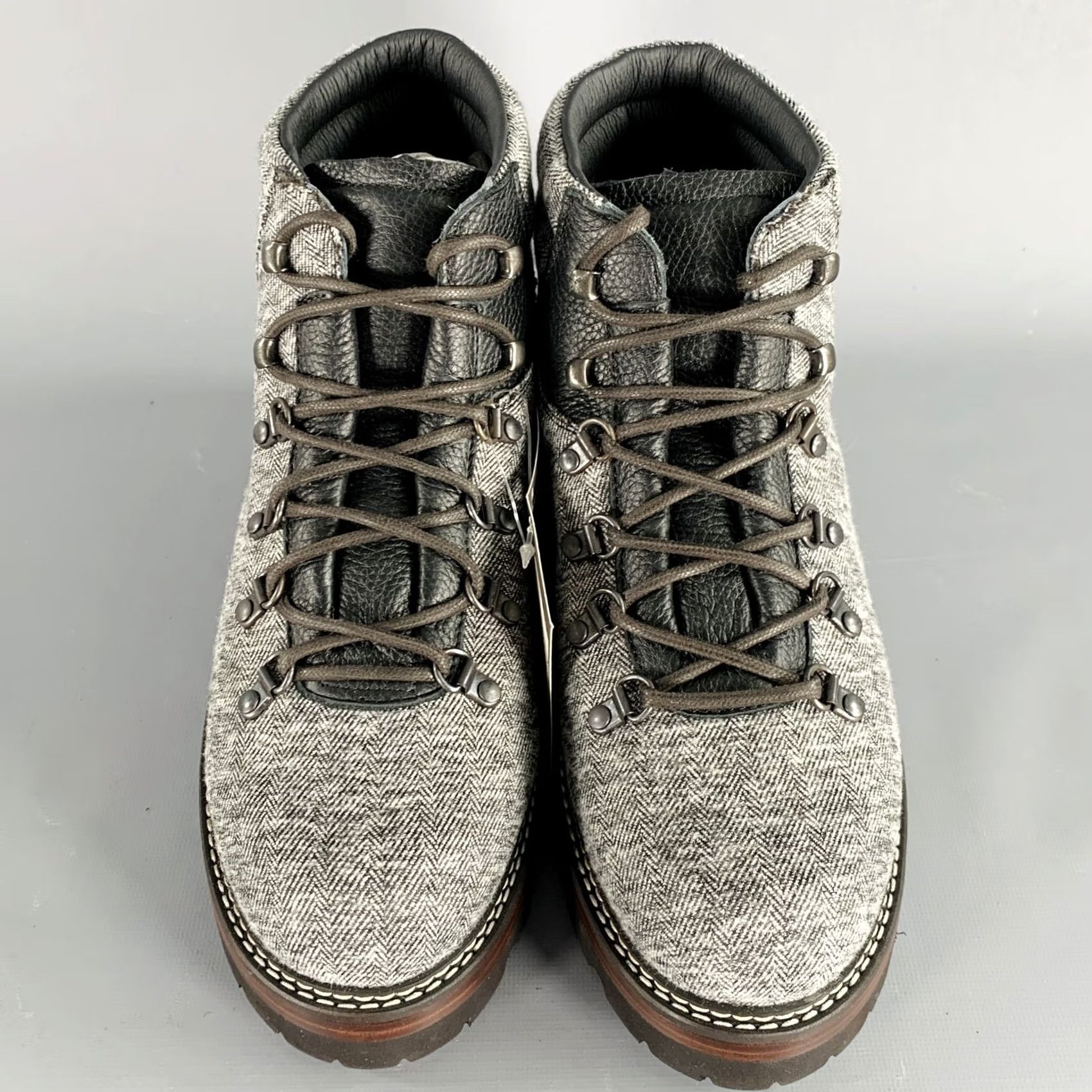 Vintage MONTELLIANA Tom Hiker Grey Black Tweed Wool Hiking Boots Size 10 Mens Size US 10 / EU 43 - 4 Thumbnail