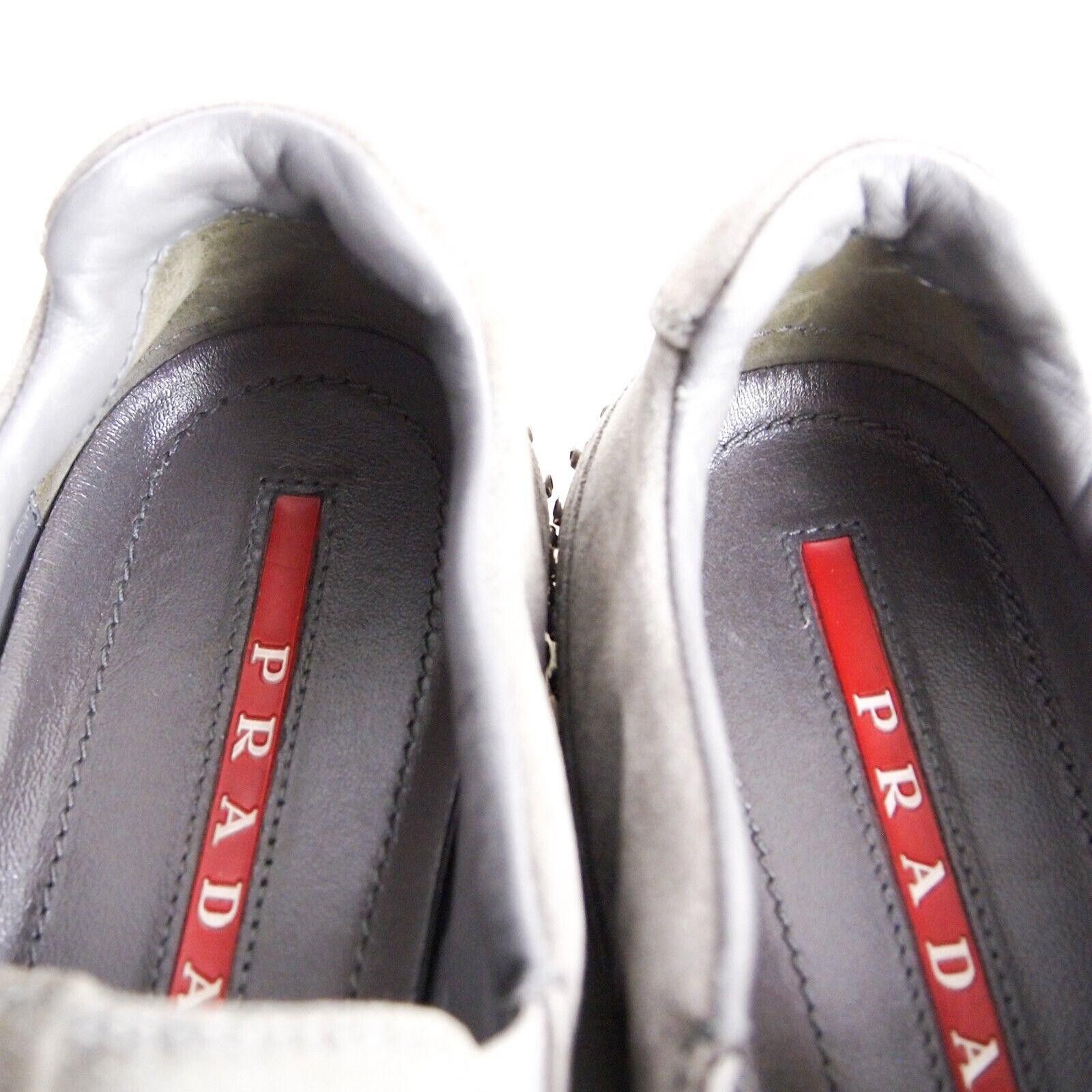 Prada Prada Slip Ons Sneakers Gray Suede Studded EU 38 US 8 Size US 8 / IT 38 - 10 Thumbnail