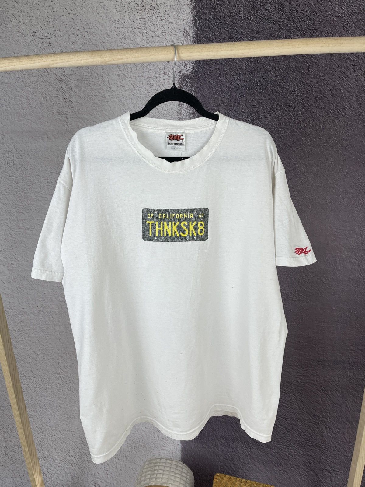 Think SK8 skateboards California vintage distressed tee - www