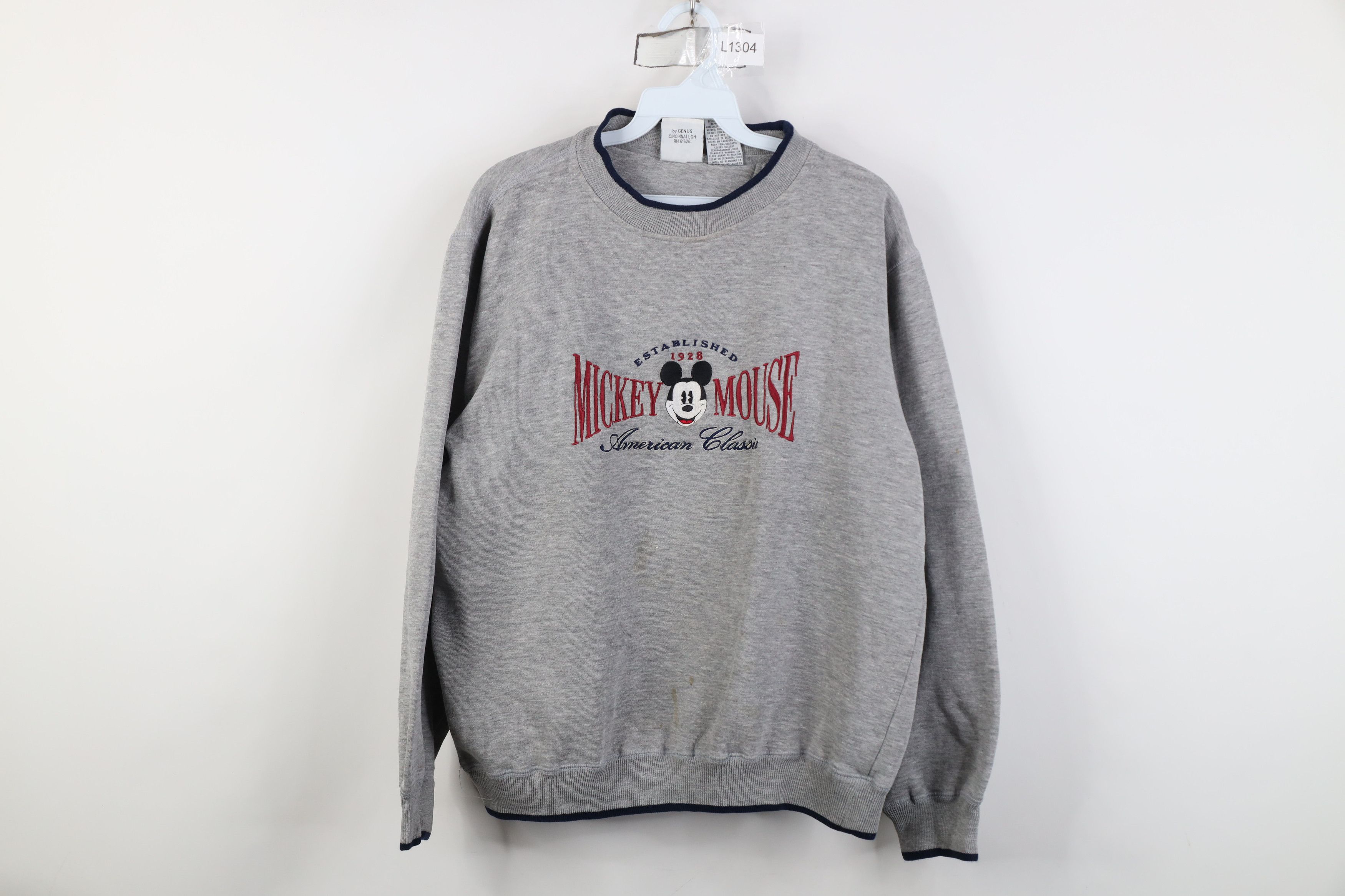 Disney Vintage 90s Disney Spell Out Mickey Mouse Sweatshirt Gray Size US L / EU 52-54 / 3 - 1 Thumbnail