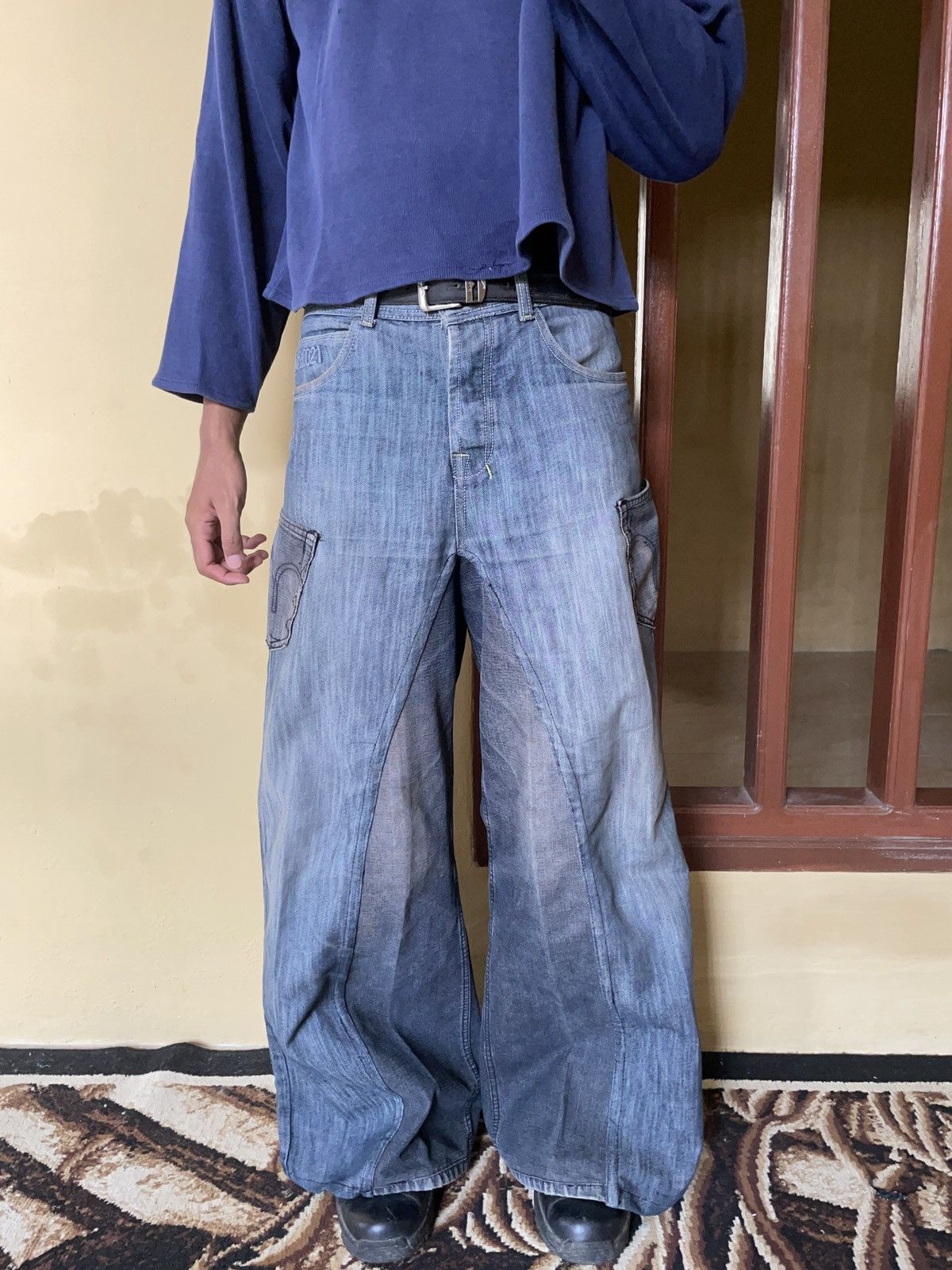 Vintage Baggy reworked extra pocket jeans Size US 33 - 8 Thumbnail