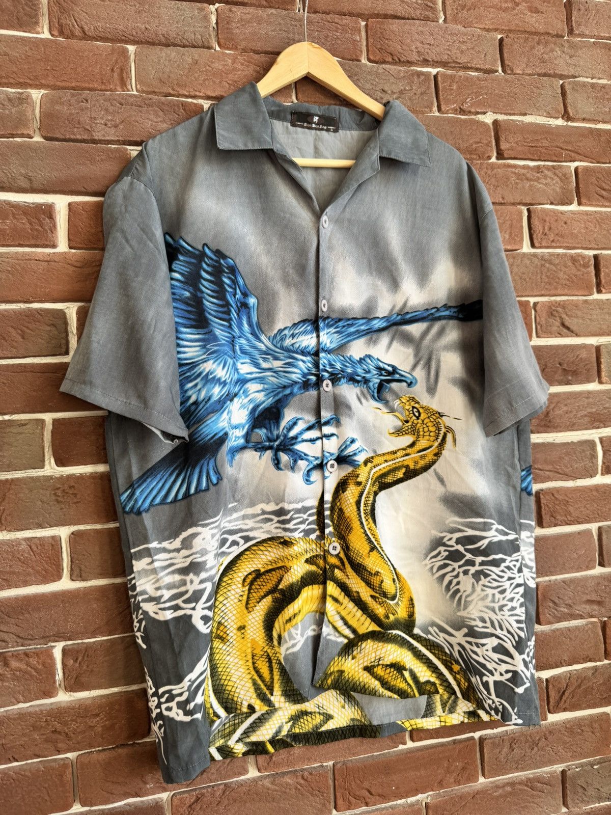 Japanese Brand Vintage Y2k Dragon Drip Button Up Rare Shirt Like Prada Hype Size US XL / EU 56 / 4 - 3 Thumbnail