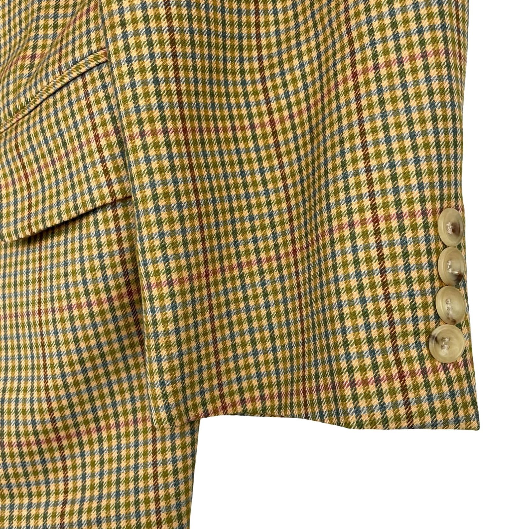 Paul Stuart Paul Stuart Mens Blazer Beige Plaid - 40L Jacket Size 40R - 4 Thumbnail