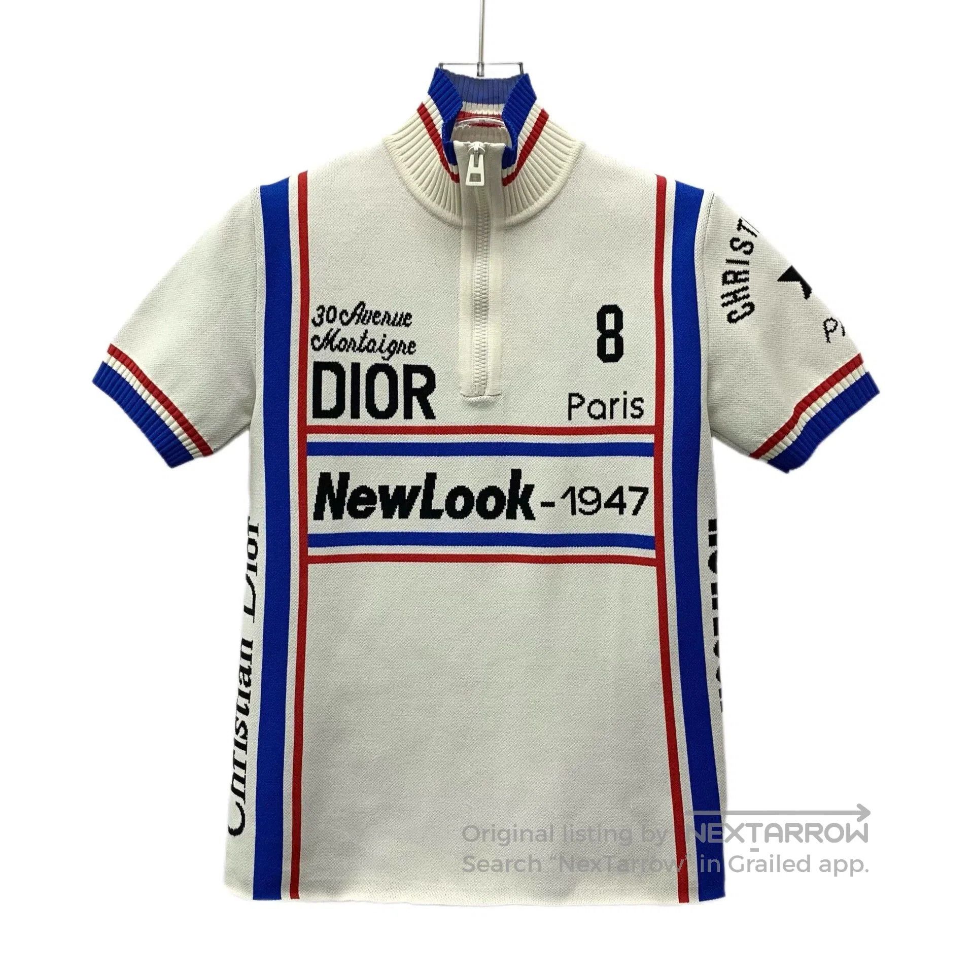 Dior christian dior striped half-zip short sleeve top. Size US XS / EU 42 / 0 - 1 Thumbnail