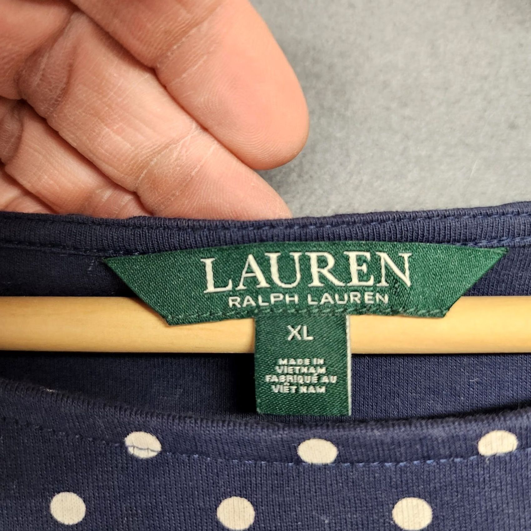 Ralph Lauren Ralph Lauren LRL Top Womens XL Blue Polka Dot Ruffle Sleeve Pullover Size XL / US 12-14 / IT 48-50 - 3 Thumbnail