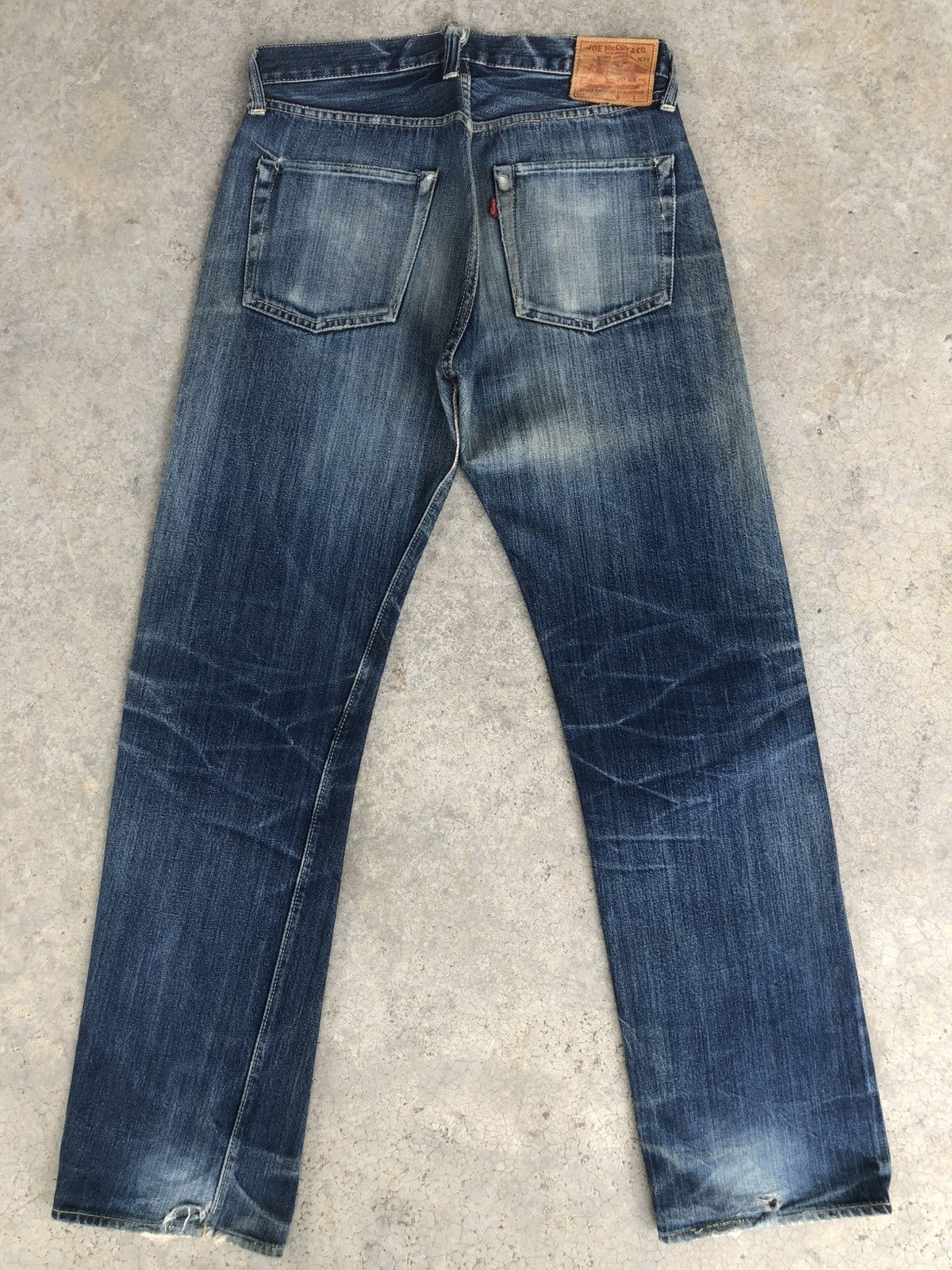 The Real McCoy's Joe Mccoy 906 Selvedge Denim Mudwash Distressed Ripped Size US 30 / EU 46 - 2 Thumbnail