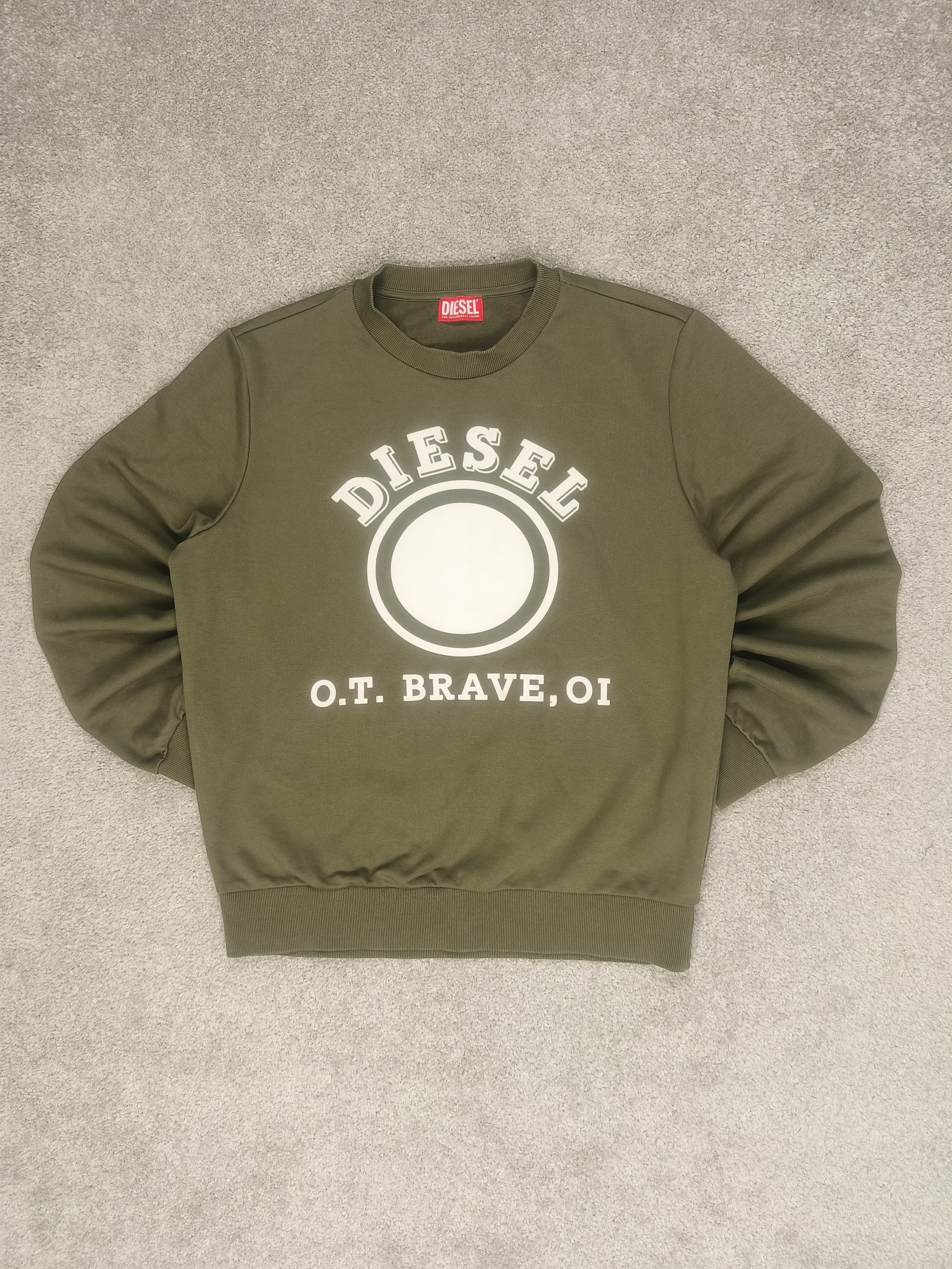 Diesel Diesel Dot Logo Brushed Green Sweatshirt Long Sleeve Hoodie Size US S / EU 44-46 / 1 - 1 Thumbnail