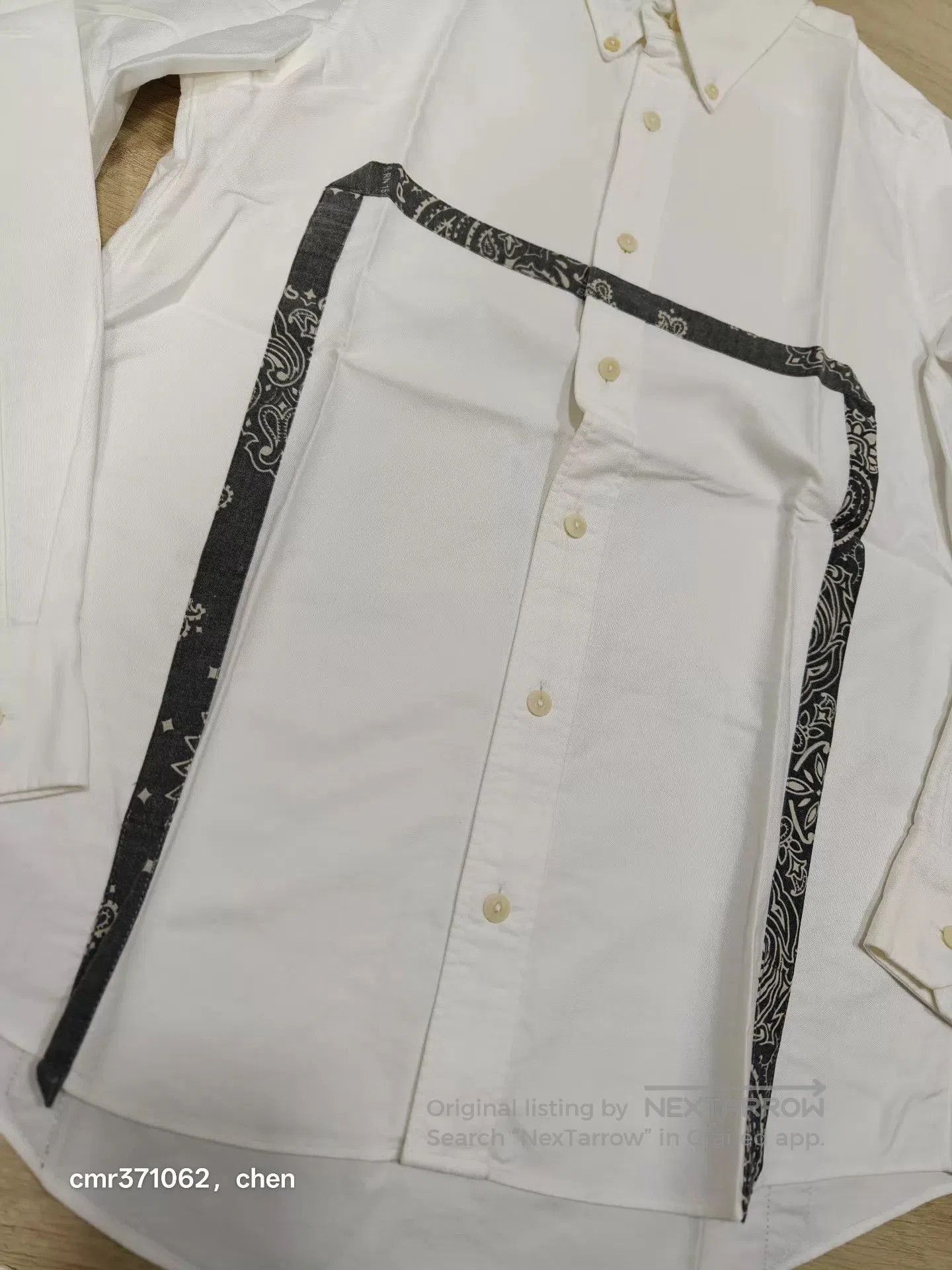 Visvim White Long Sleeve Button-Up Shirt with Bandana Detail. Size US S / EU 44-46 / 1 - 5 Thumbnail