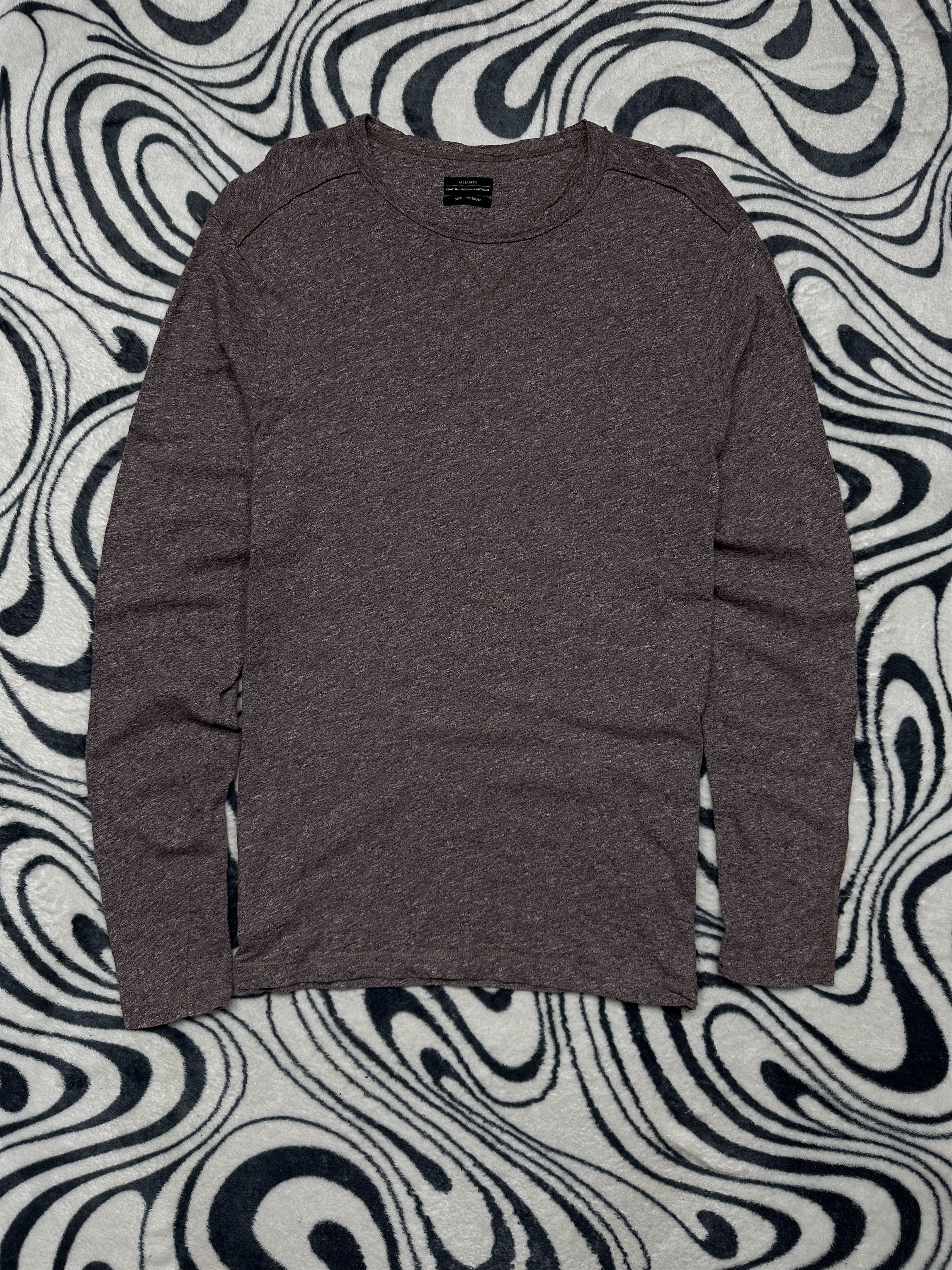 Allsaints Allsaints Mens Slater Crew Neck Long Sleeve T-Shirt Size US M / EU 48-50 / 2 - 1 Thumbnail