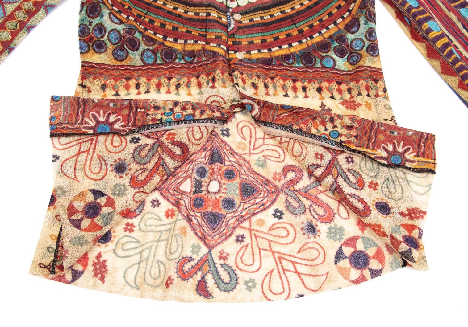 Jean Paul Gaultier Ethnic Print Power Net Shirt Multi Color Size 48 Size US M / EU 48-50 / 2 - 8 Thumbnail