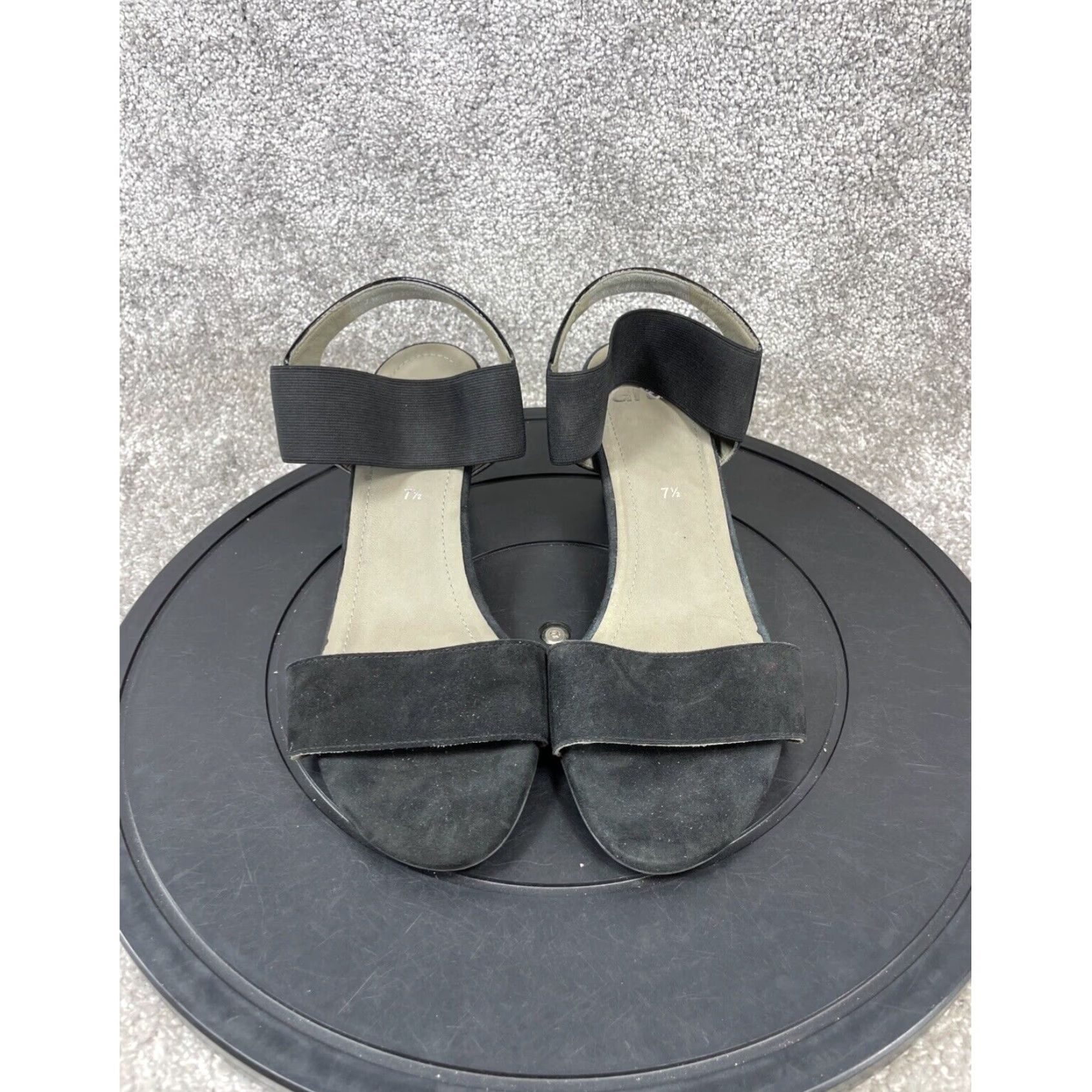Vintage Womens Black Leather Ara Sandals Size 7.5 Extra Large Strappy Adjustable Open Toe Size US 7.5 / IT 37.5 - 2 Thumbnail