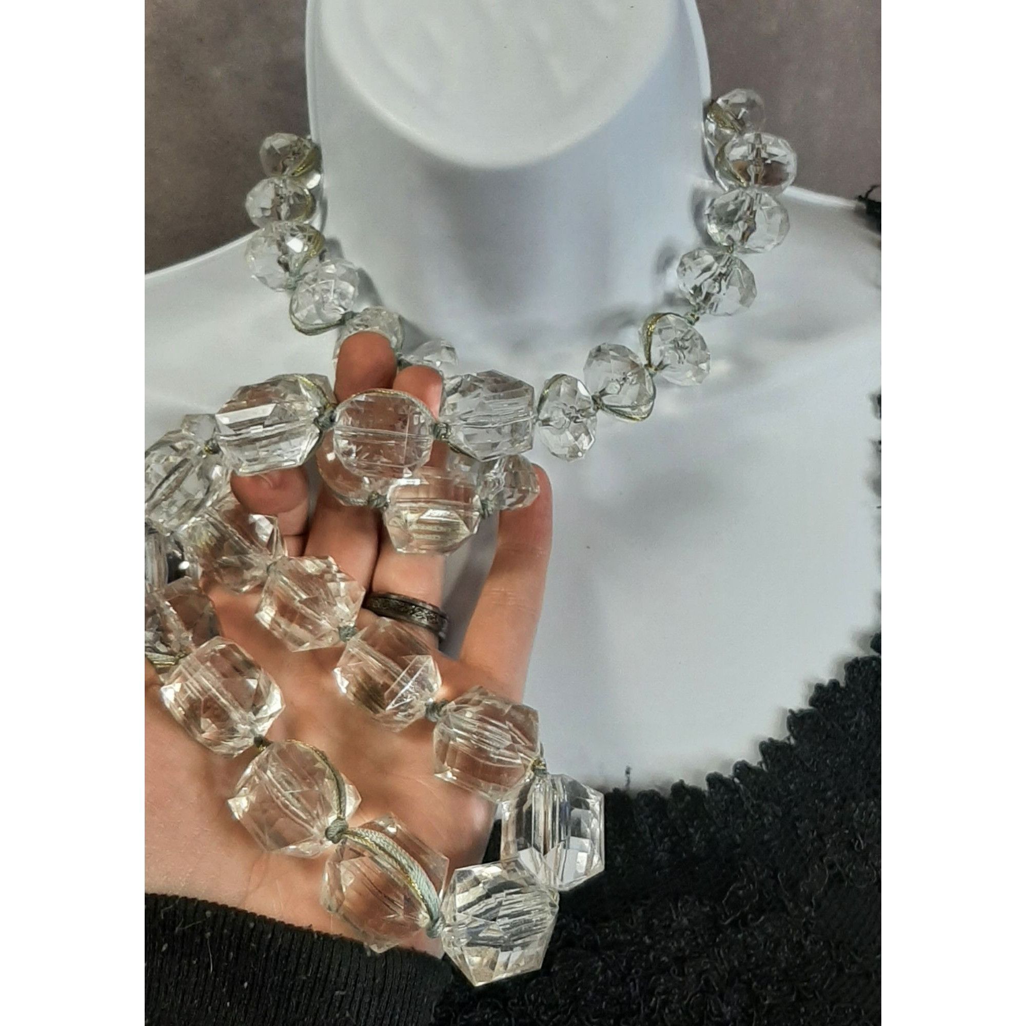 Other Vintage Lydell N.Y.C. Chunky Faceted Clear Bead Necklace Size ONE SIZE - 2 Thumbnail