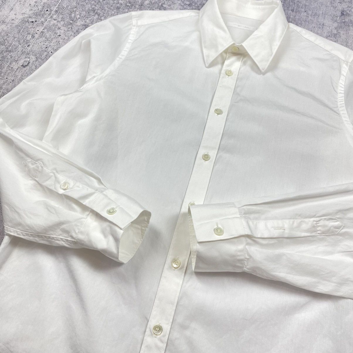 Helmut Lang Helmut Lang Silver Back Print Shirt White Classic Men Size M Size US M / EU 48-50 / 2 - 9 Thumbnail