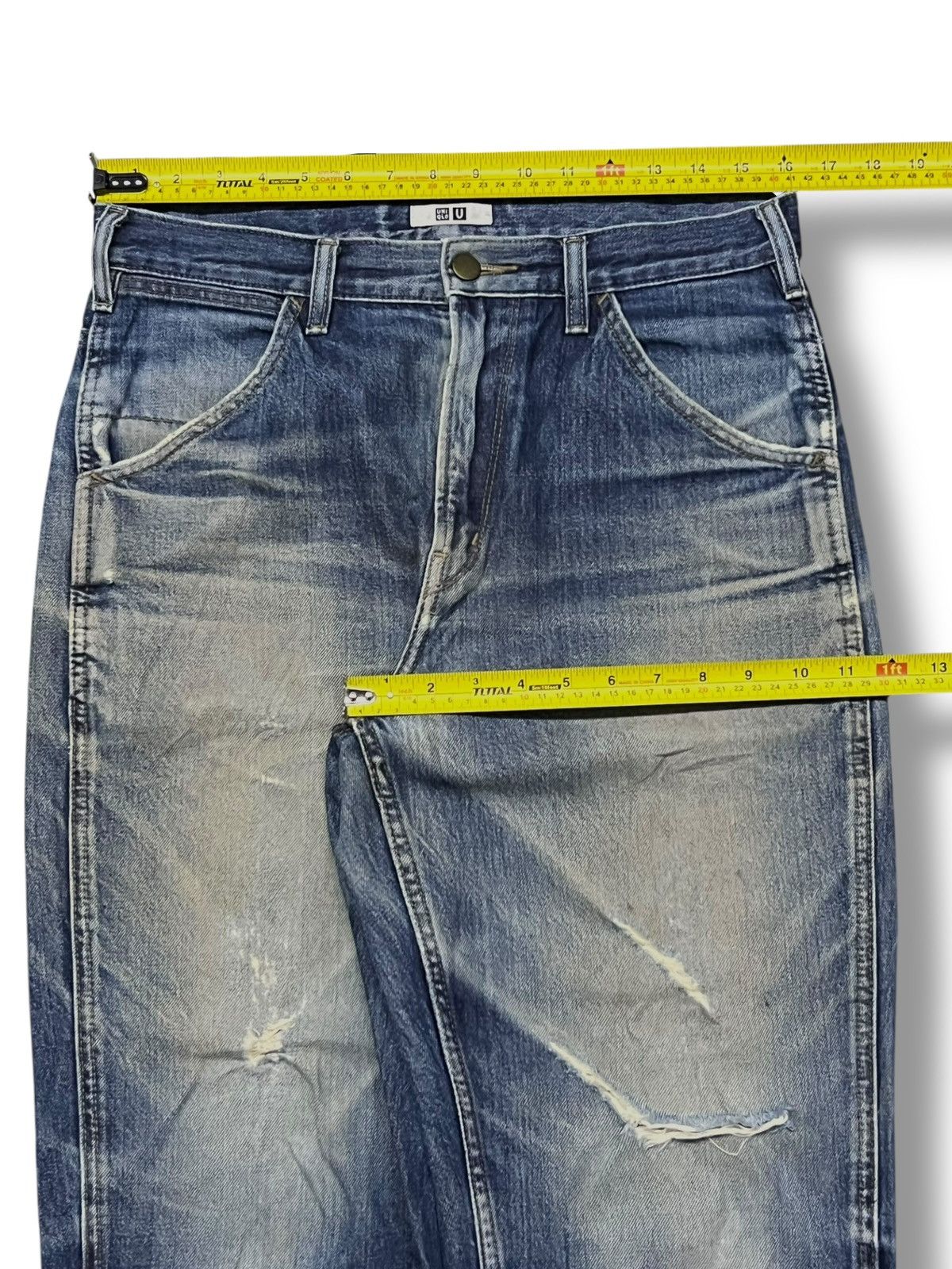 Uniqlo Vintage Uniqlo Japan - Faded Mud Wash, Distressed Denim Size US 32 / EU 48 - 13 Thumbnail