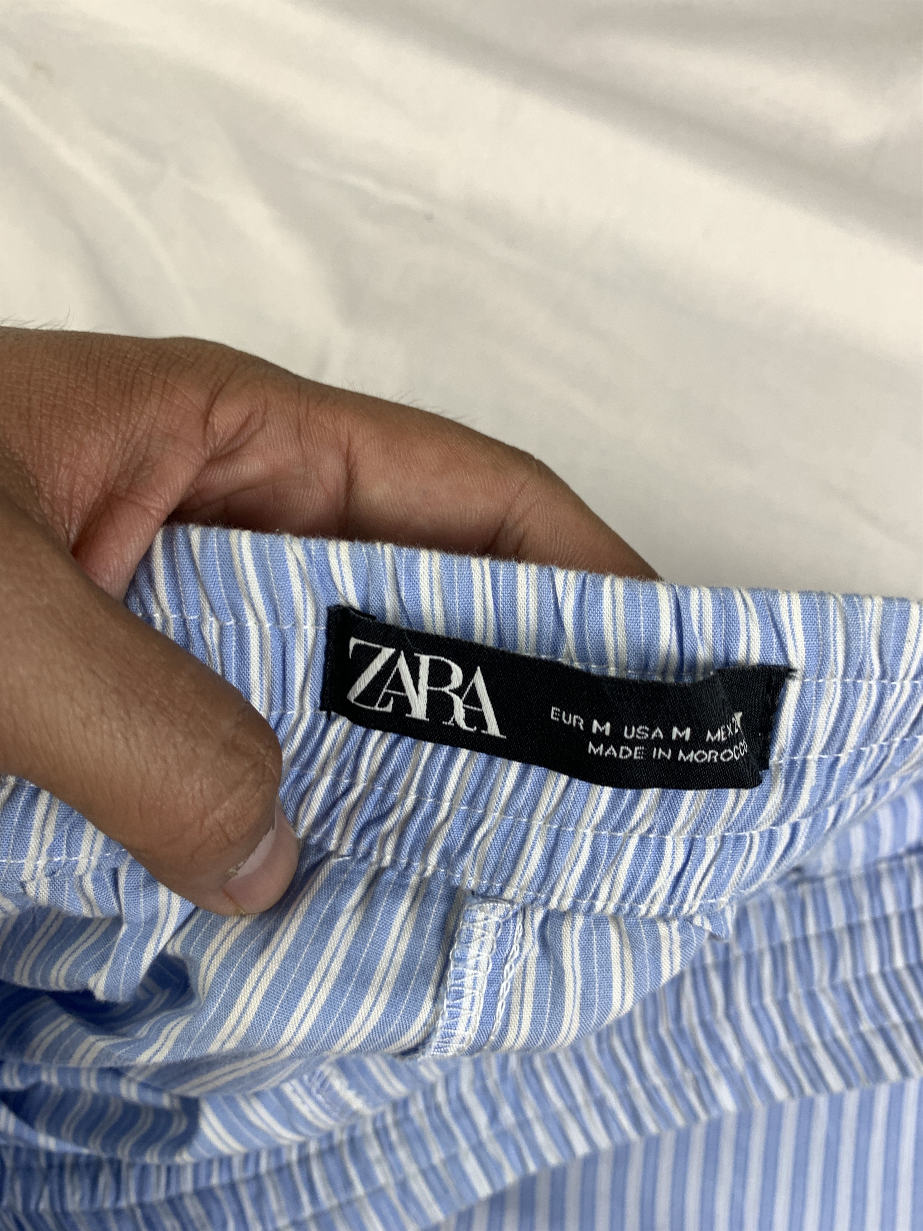 Zara Zara Blue Stripes Undies Style Shorts (M) Size 30" / US 8 / IT 44 - 8 Thumbnail