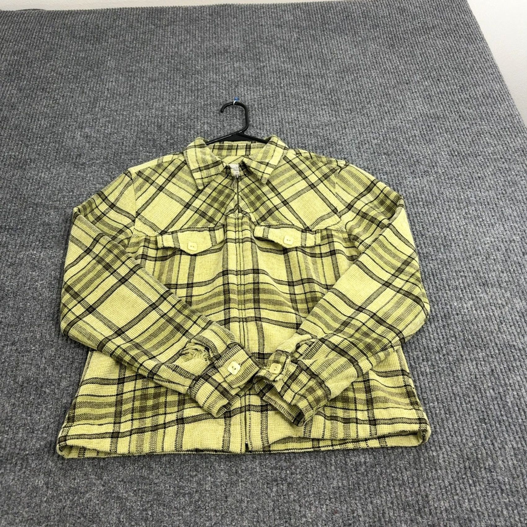 Vintage Christopher & Banks Jacket Womens M Green Yellow Plaid Full Zip Shacket Casual Size M / US 6-8 / IT 42-44 - 3 Thumbnail