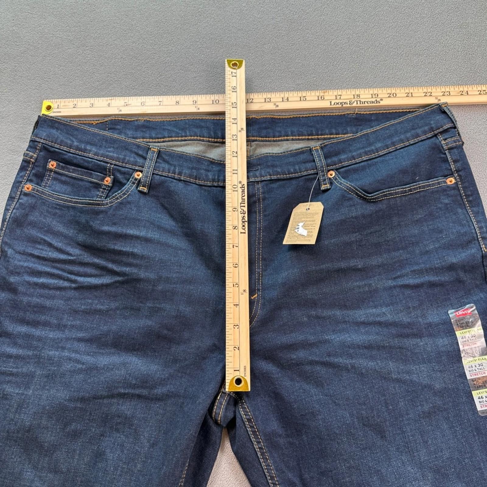 Other Levis 541 Jeans Men's 46x30 Athletic Taper Dark Wash Stretch Size US 44 / EU 60 - 3 Thumbnail