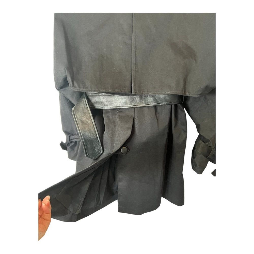 The Kooples The Kooples LEMAL Trench Coat Black Leather Belt Cotton Siz Size XS / US 0-2 / IT 36-38 - 6 Thumbnail
