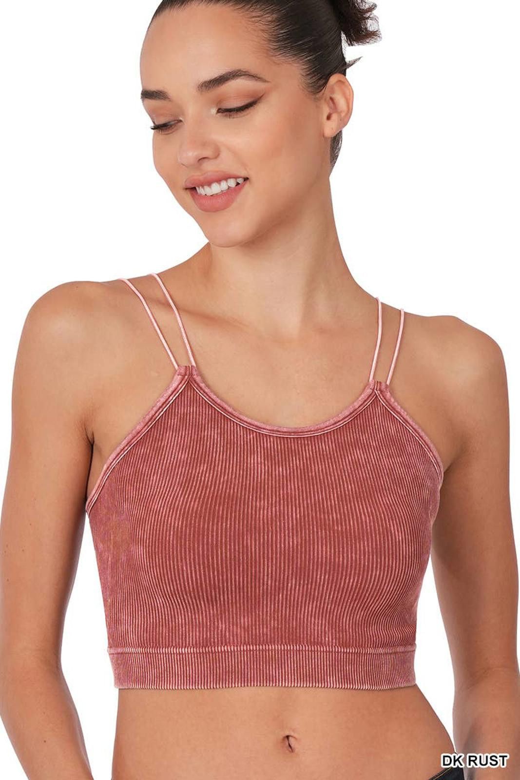 Other Washed Ribbed Seamless Double Strap Brami Zenana Size S / US 4 / IT 40 - 3 Thumbnail